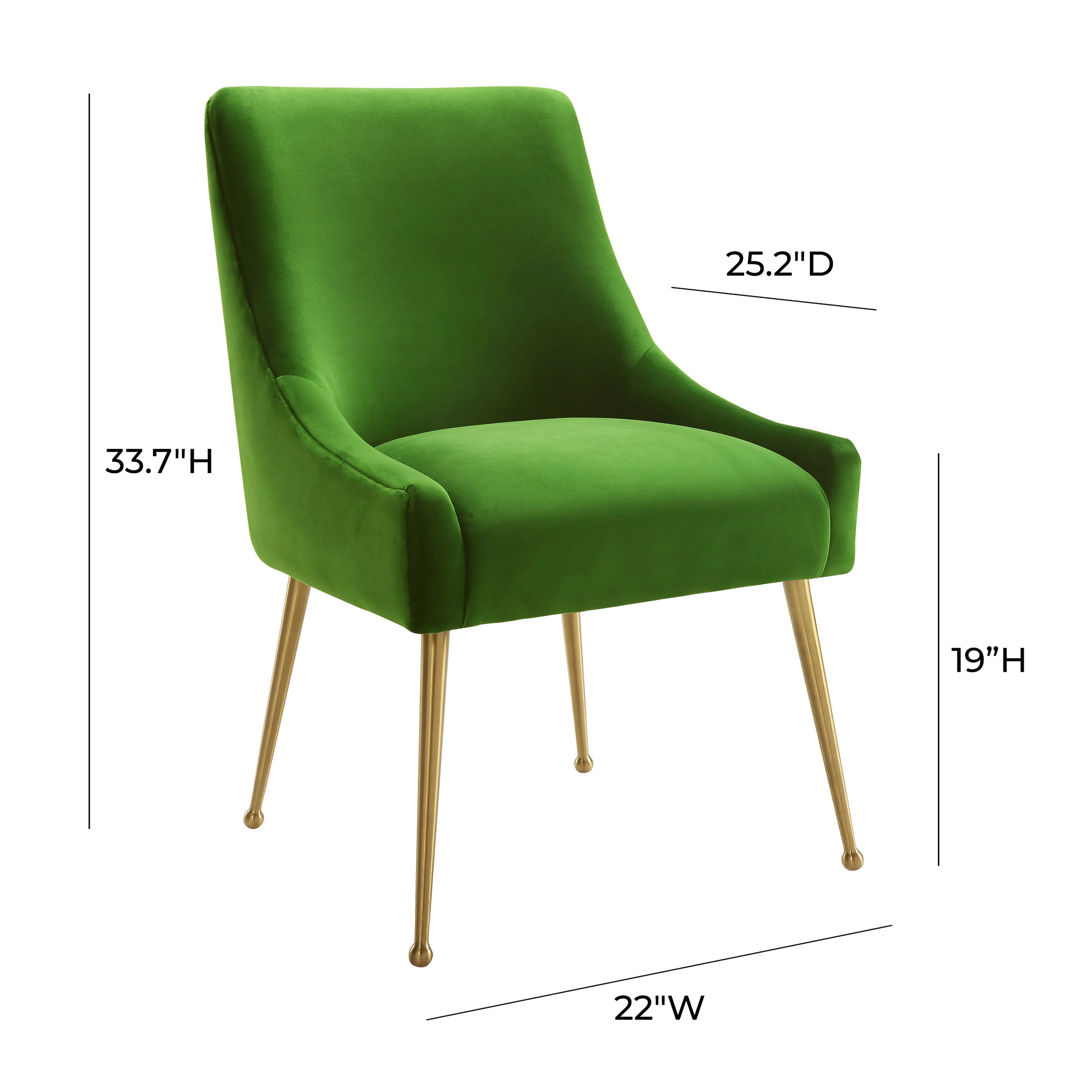 Beatrix Green Velvet Side Chair - Image 8