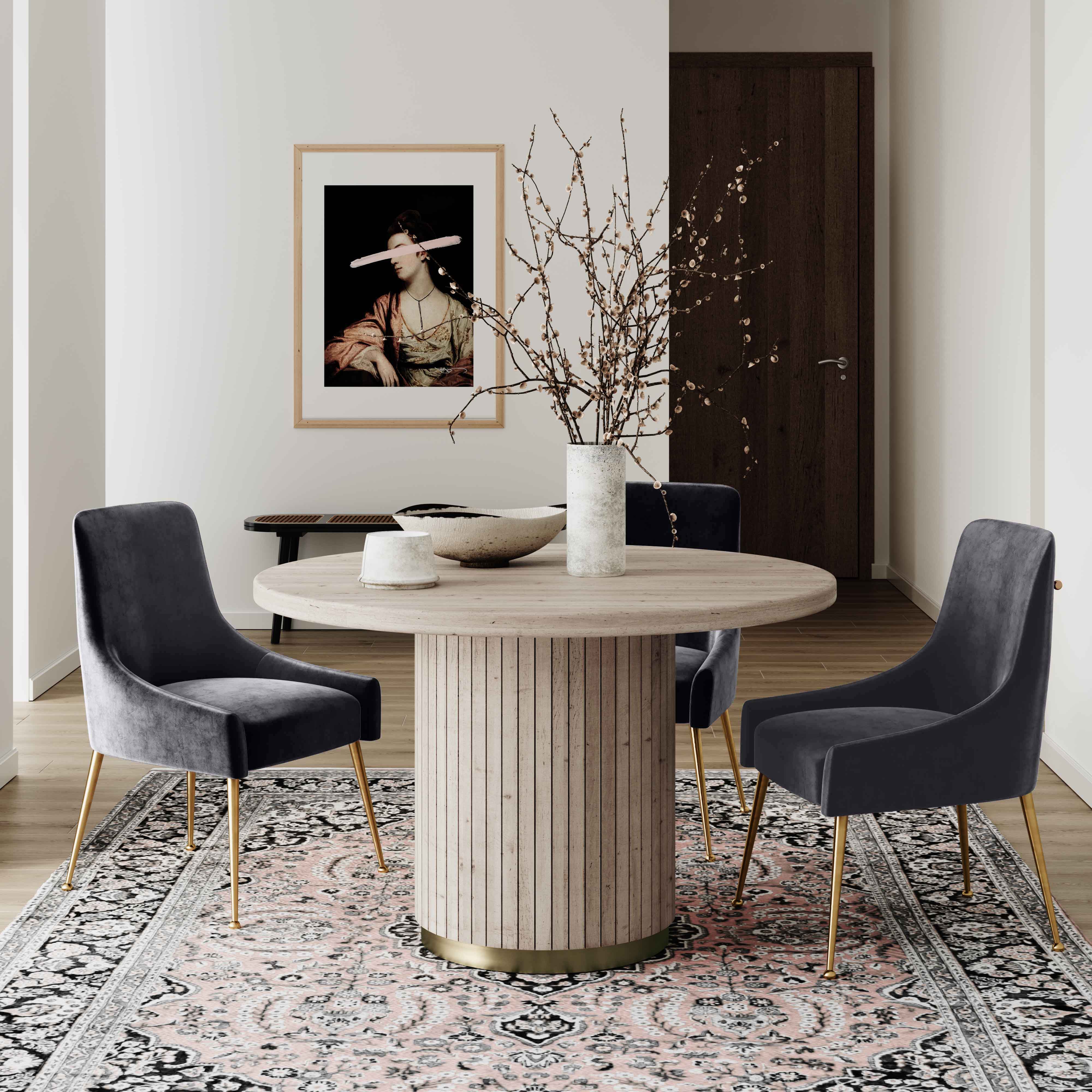 Beatrix Grey Velvet Side Chair - Image 2