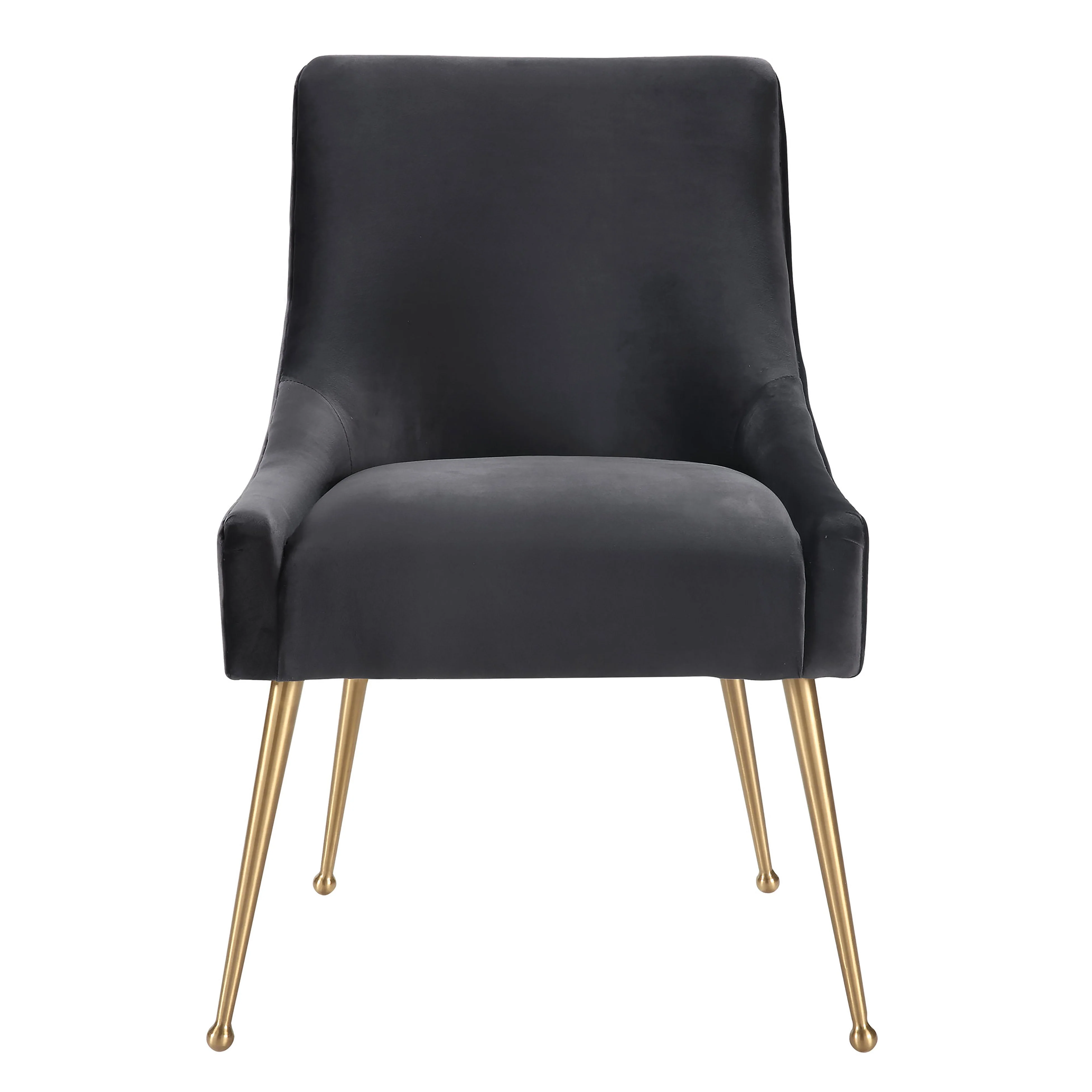 Beatrix Grey Velvet Side Chair - Image 3