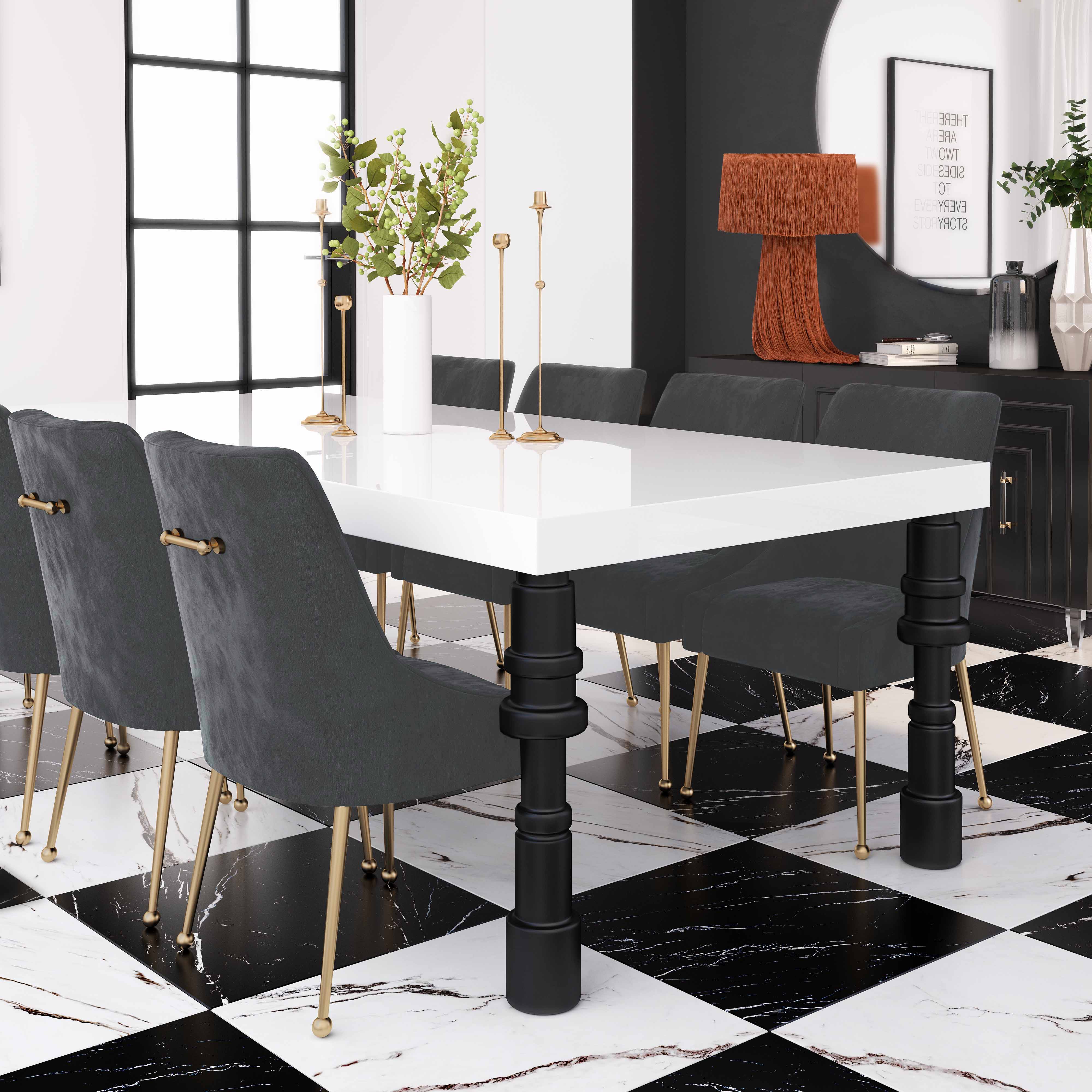 Beatrix Grey Velvet Side Chair - Image 6