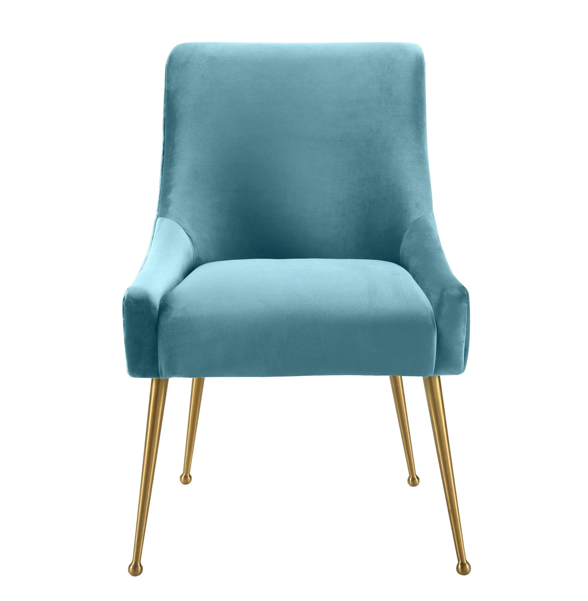 Beatrix Sea Blue Velvet Side Chair - Image 3