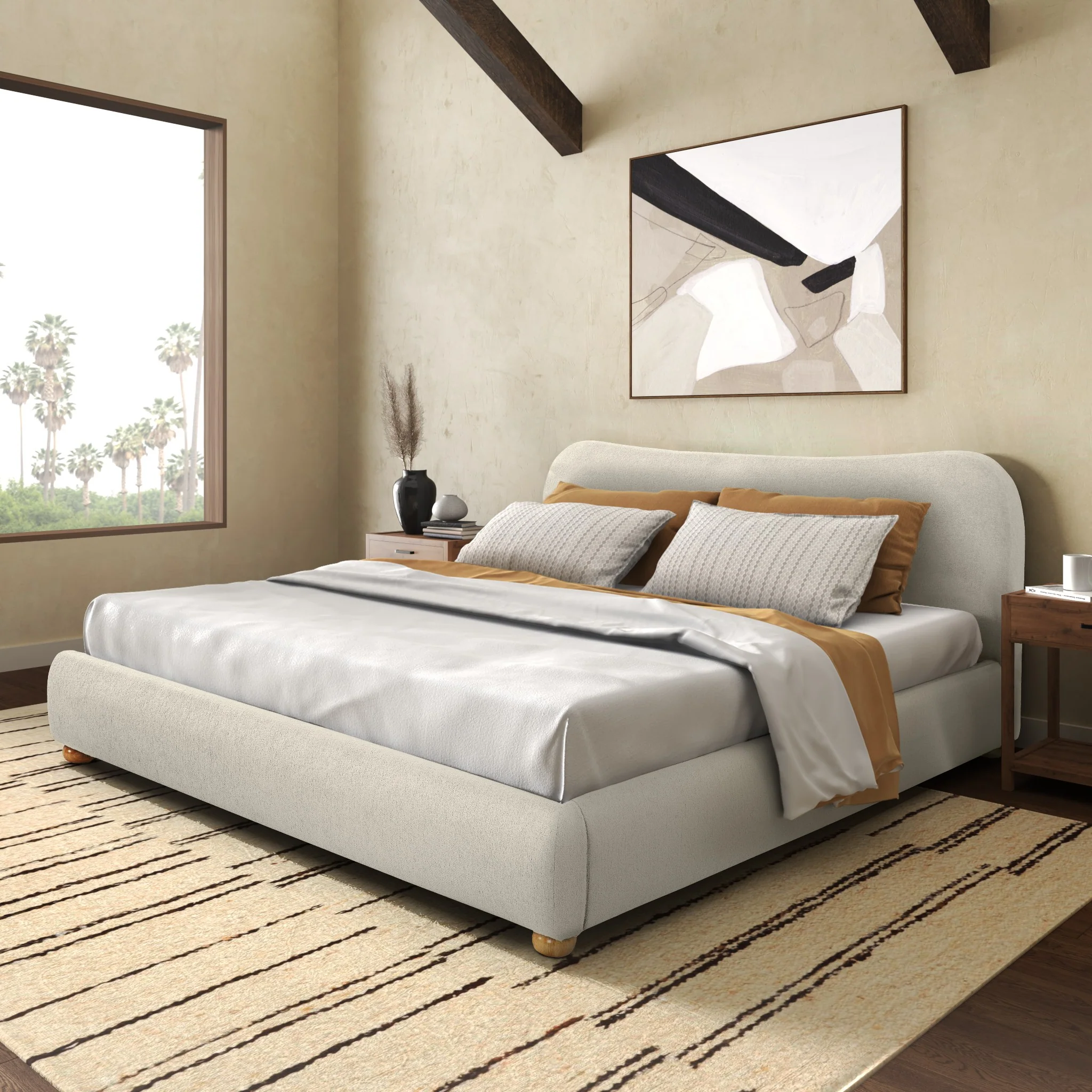 Beccarose Boucle Queen Bed - Image 3