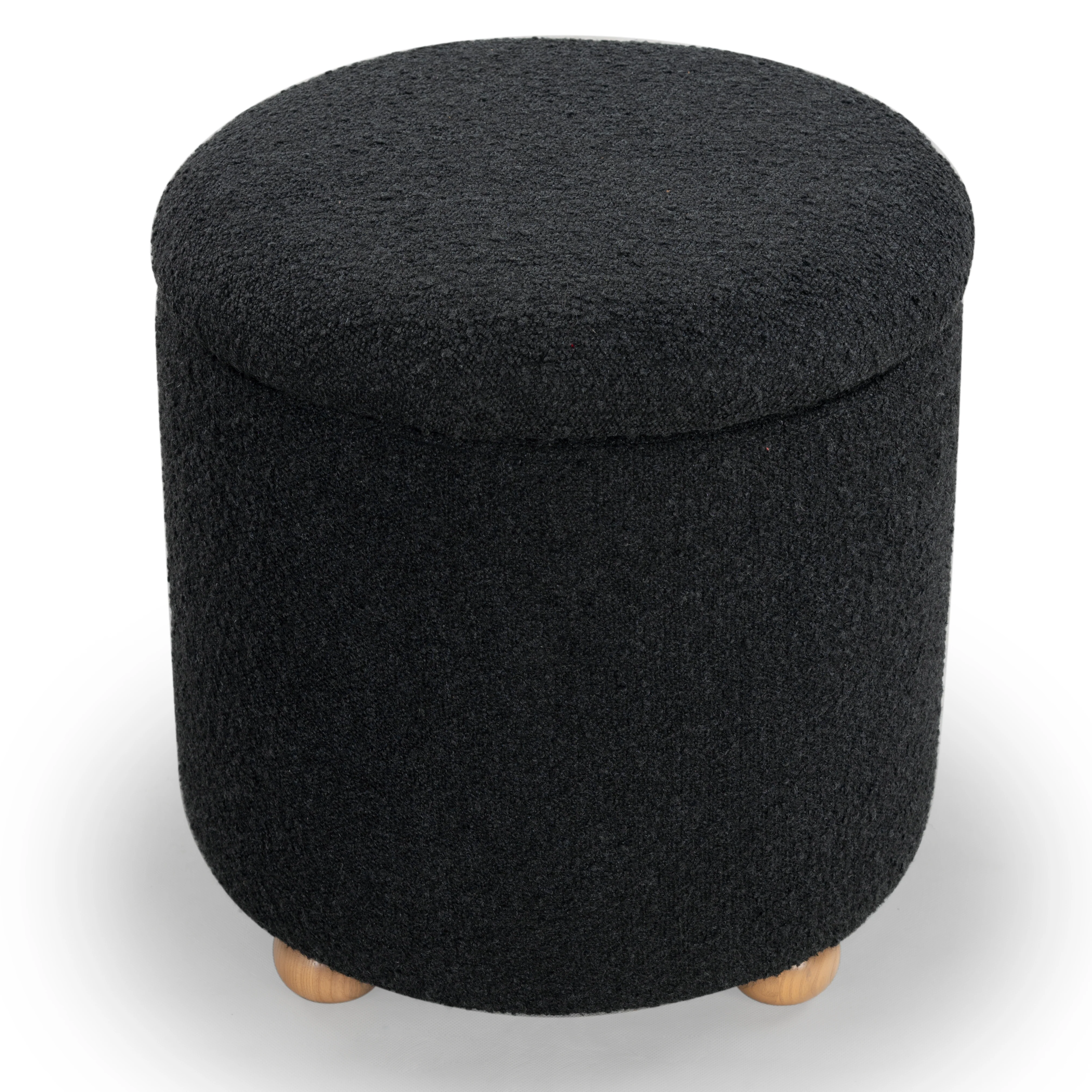 Becka Round Boucle Storage Ottoman - Image 10