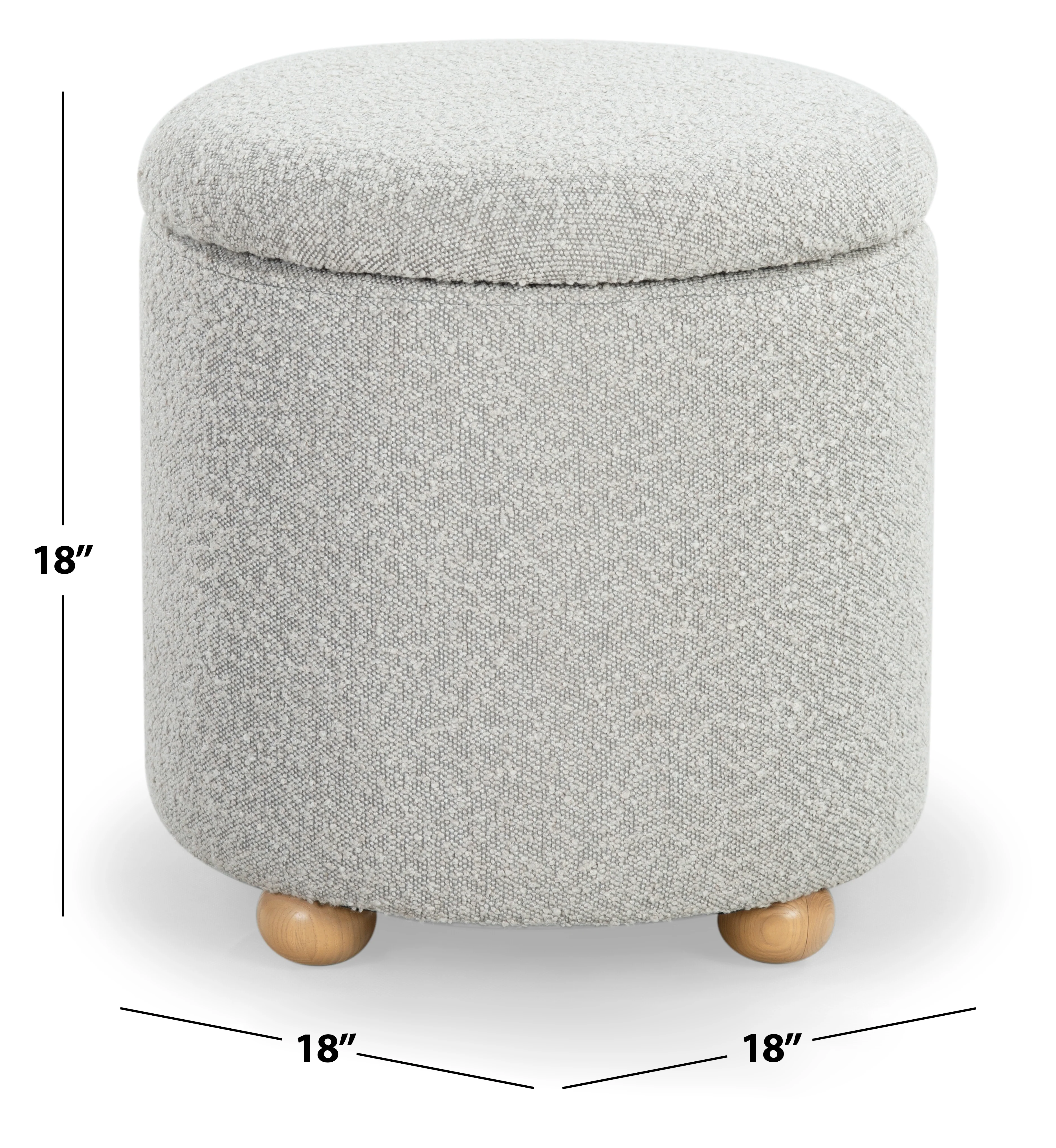 Becka Round Boucle Storage Ottoman - Image 16