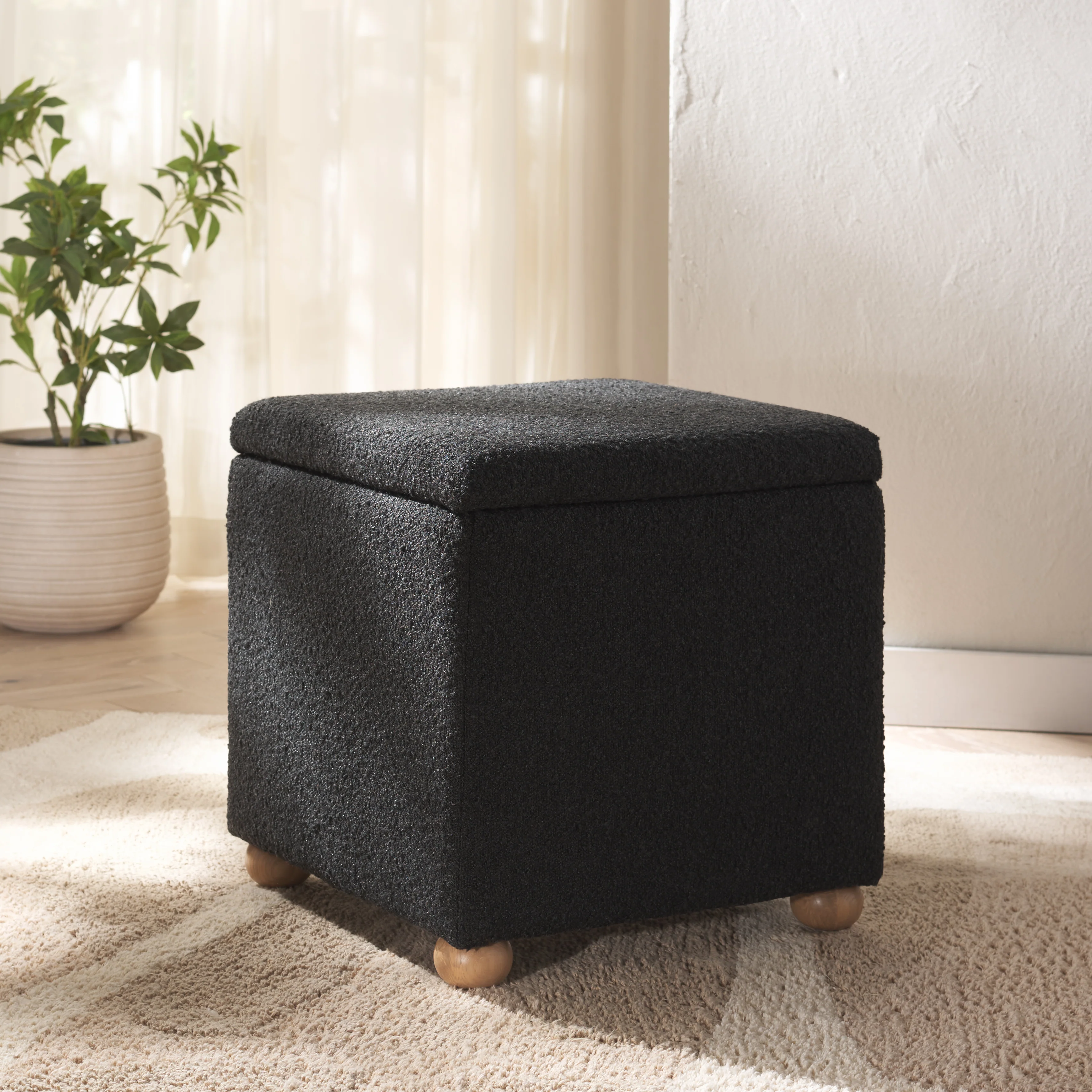 Becka Square Boucle Storage Ottoman - Image 10