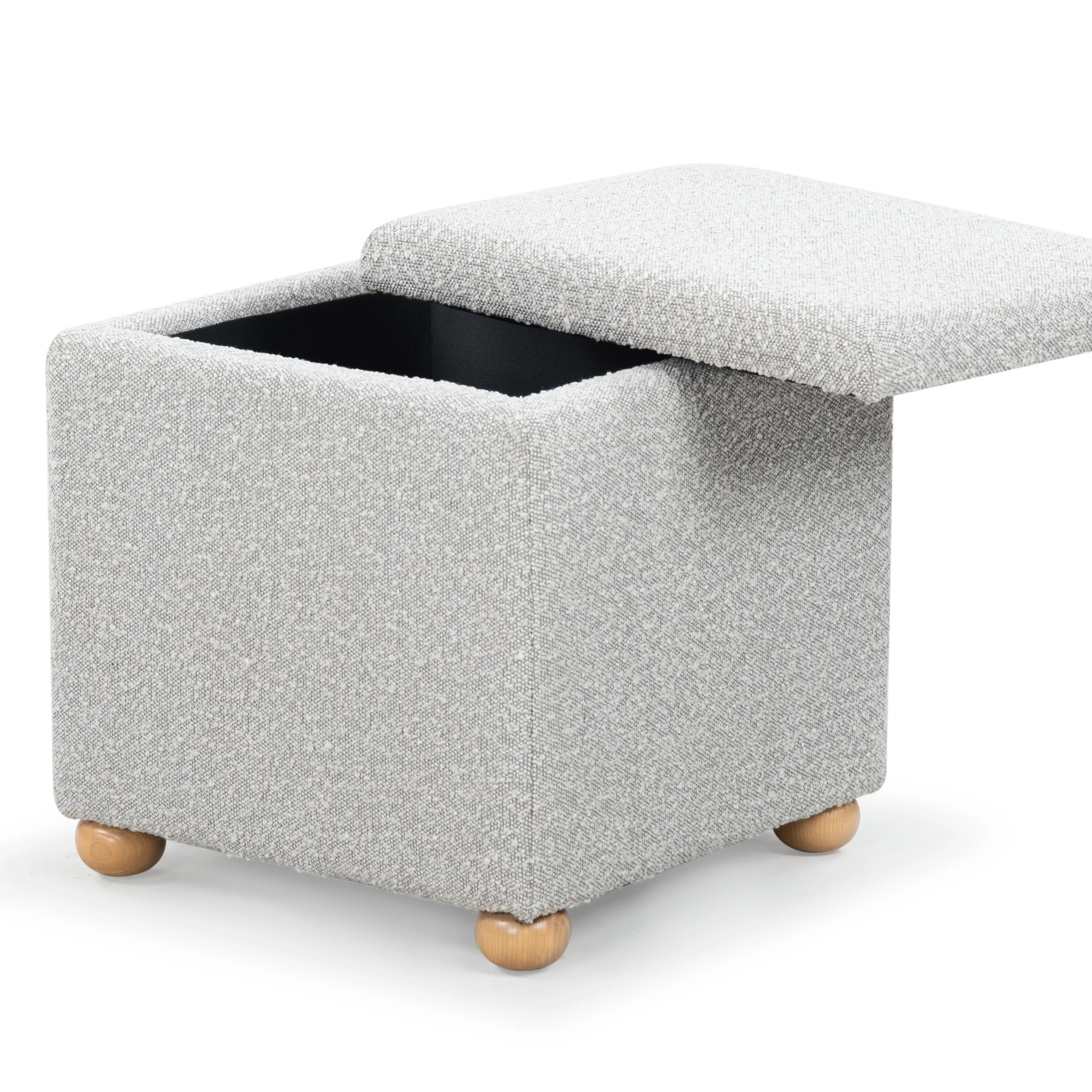 Becka Square Boucle Storage Ottoman - Image 15