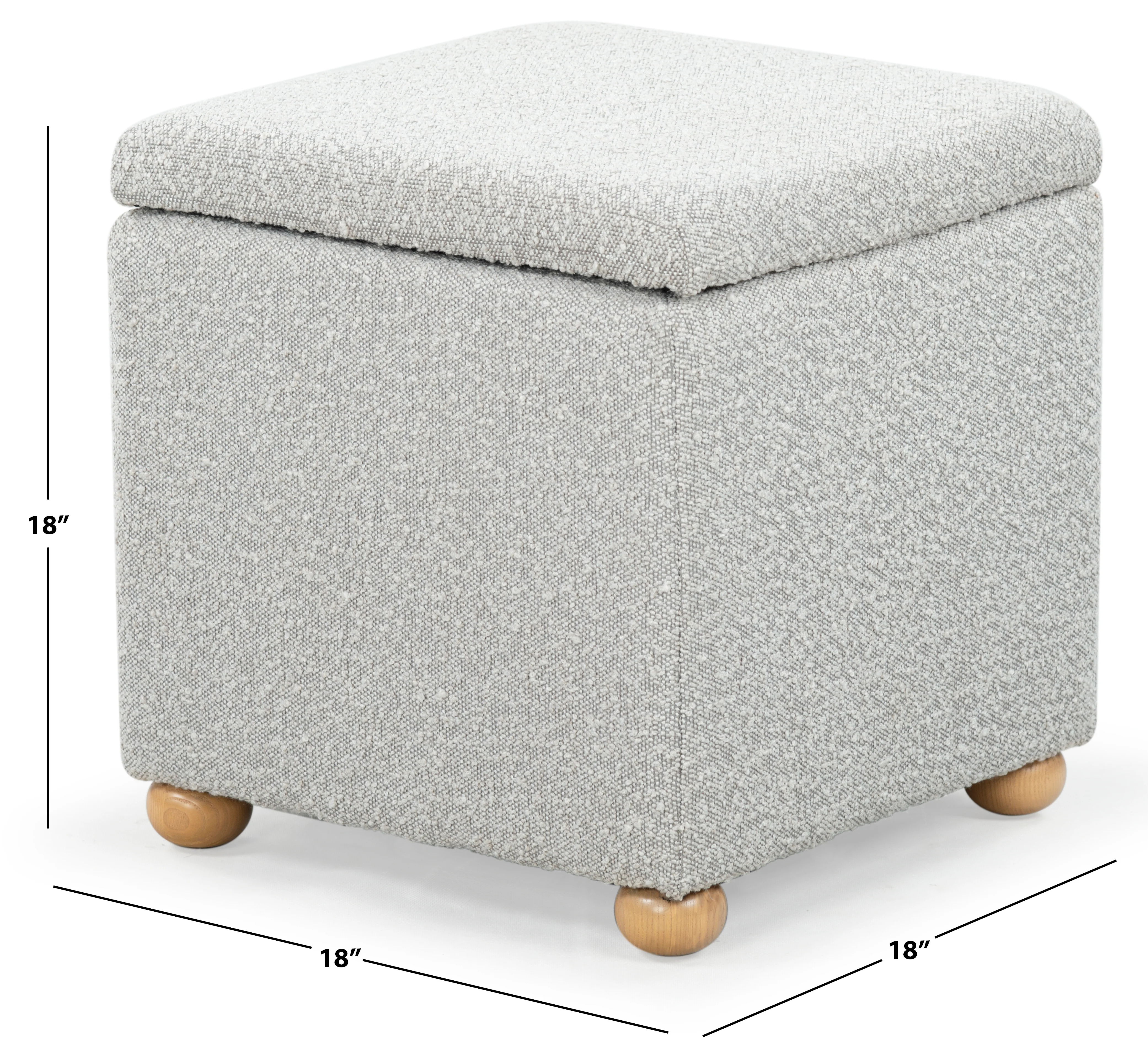 Becka Square Boucle Storage Ottoman - Image 17