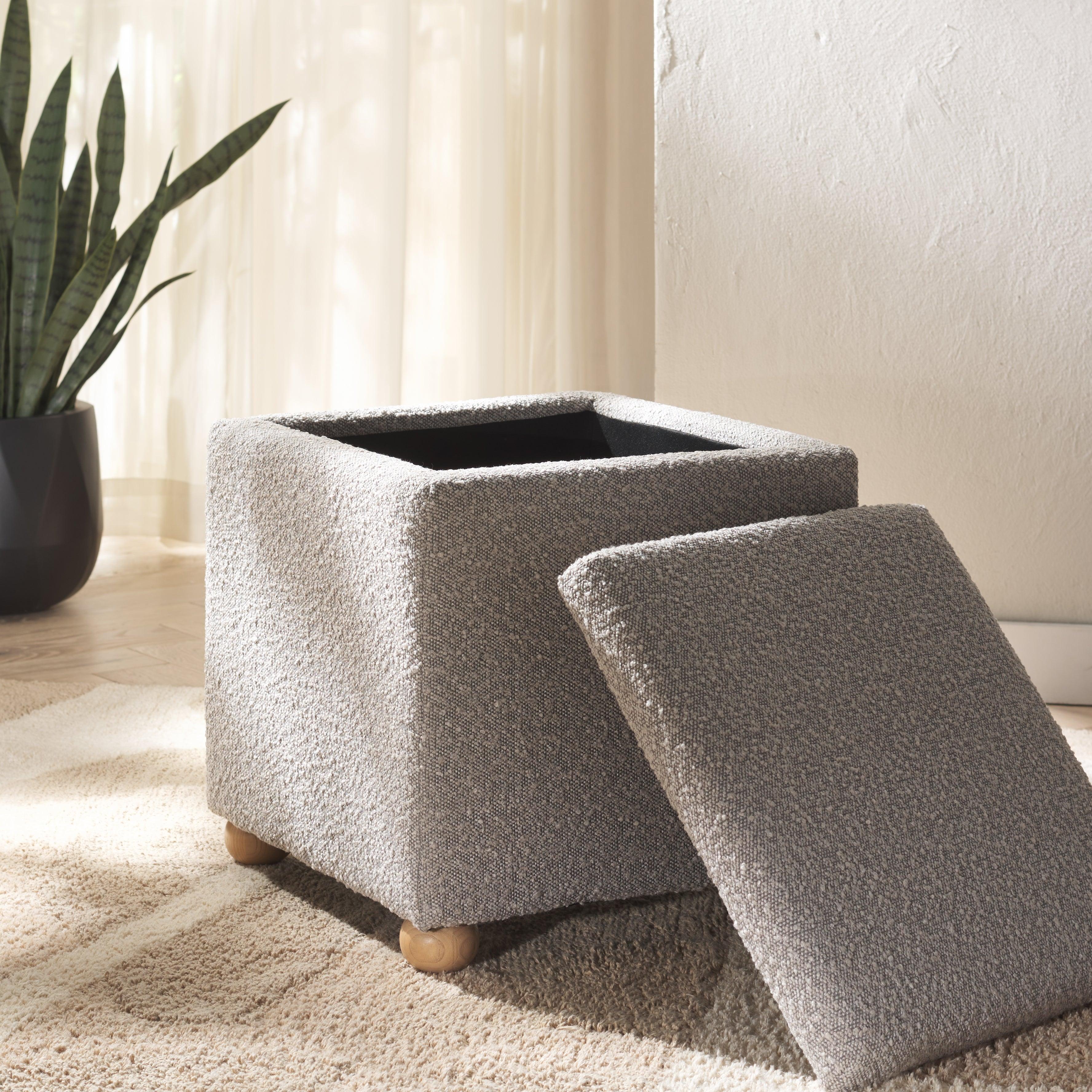 Becka Square Boucle Storage Ottoman - Image 18