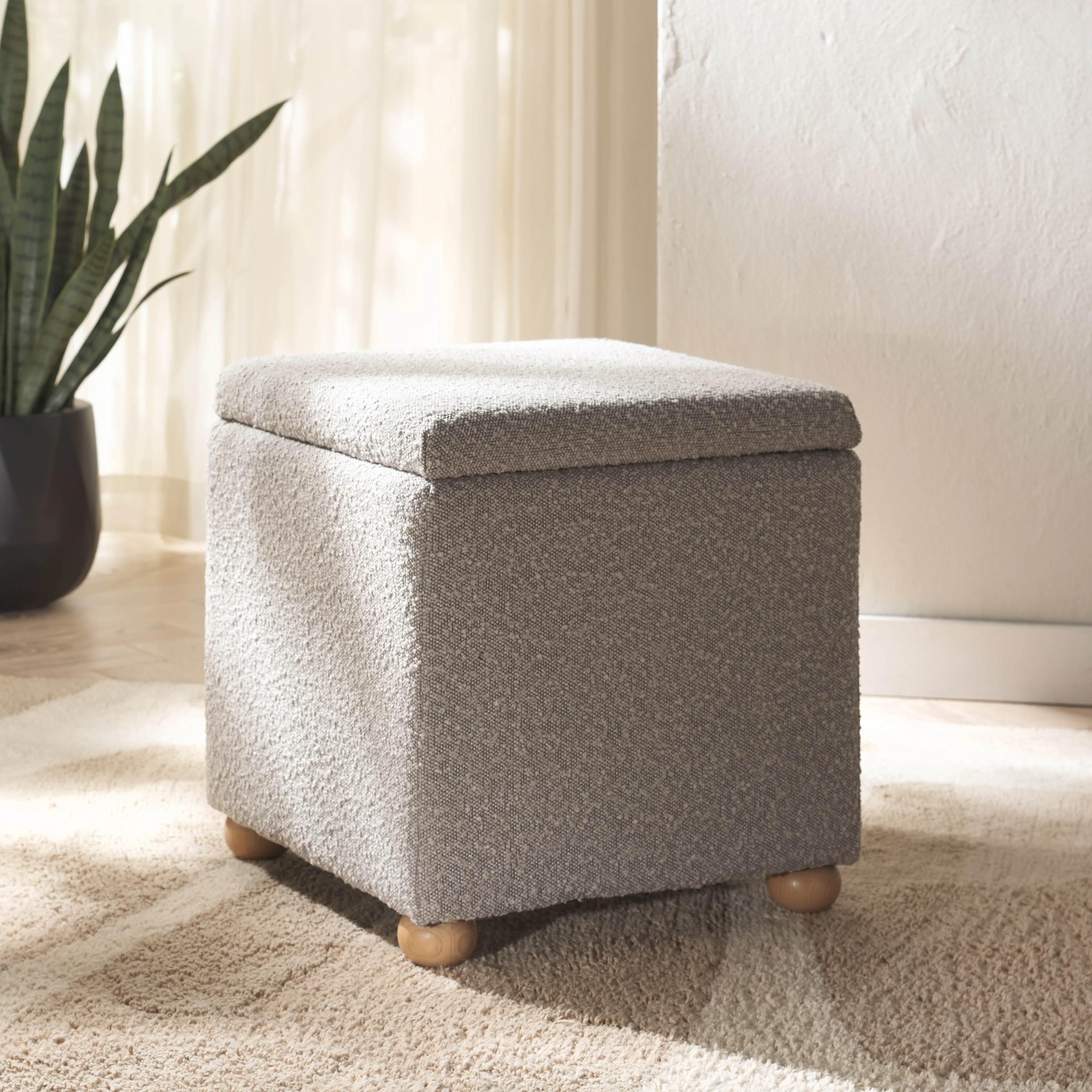 Becka Square Boucle Storage Ottoman - Image 20