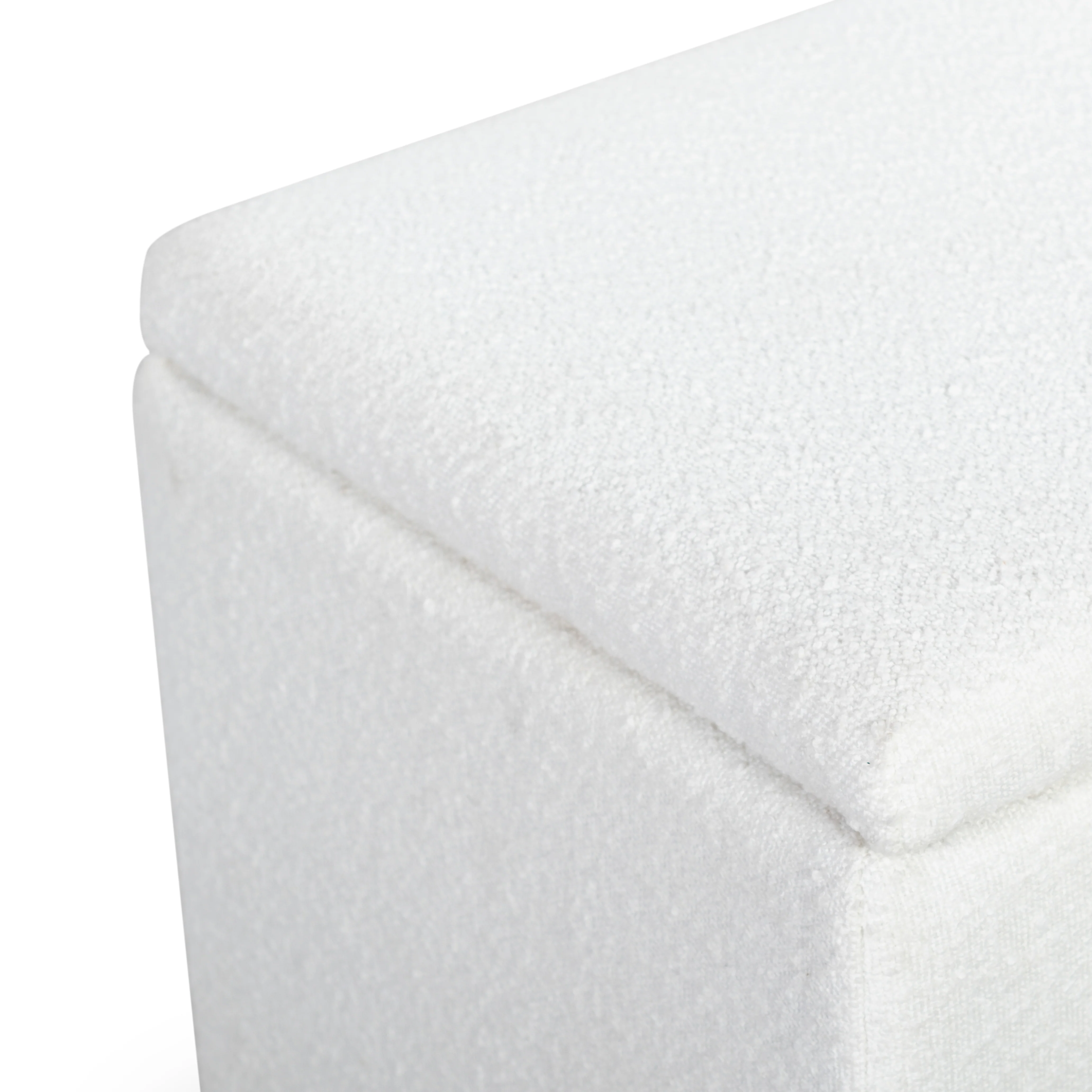 Becka Square Boucle Storage Ottoman - Image 3