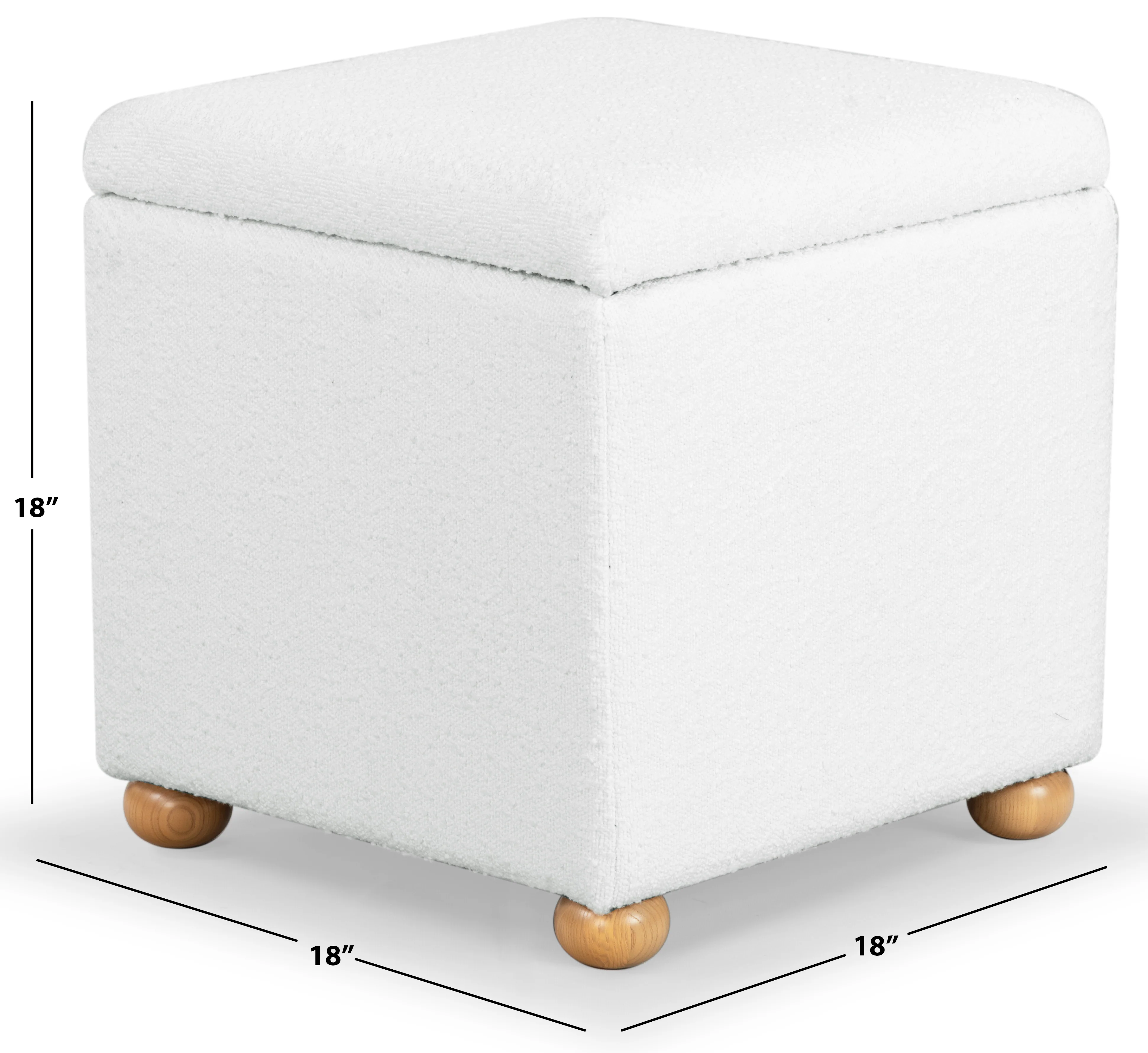 Becka Square Boucle Storage Ottoman - Image 4