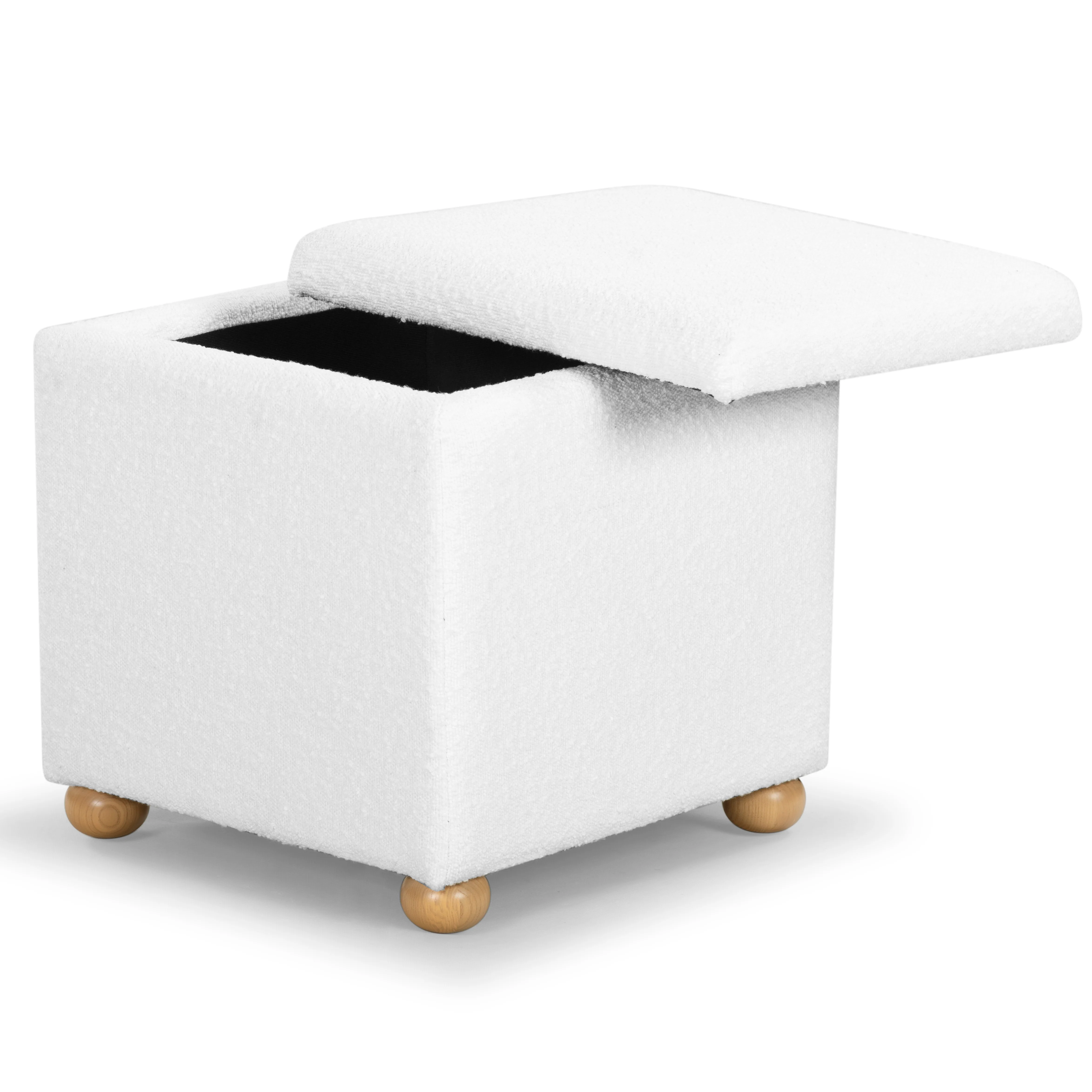 Becka Square Boucle Storage Ottoman - Image 5