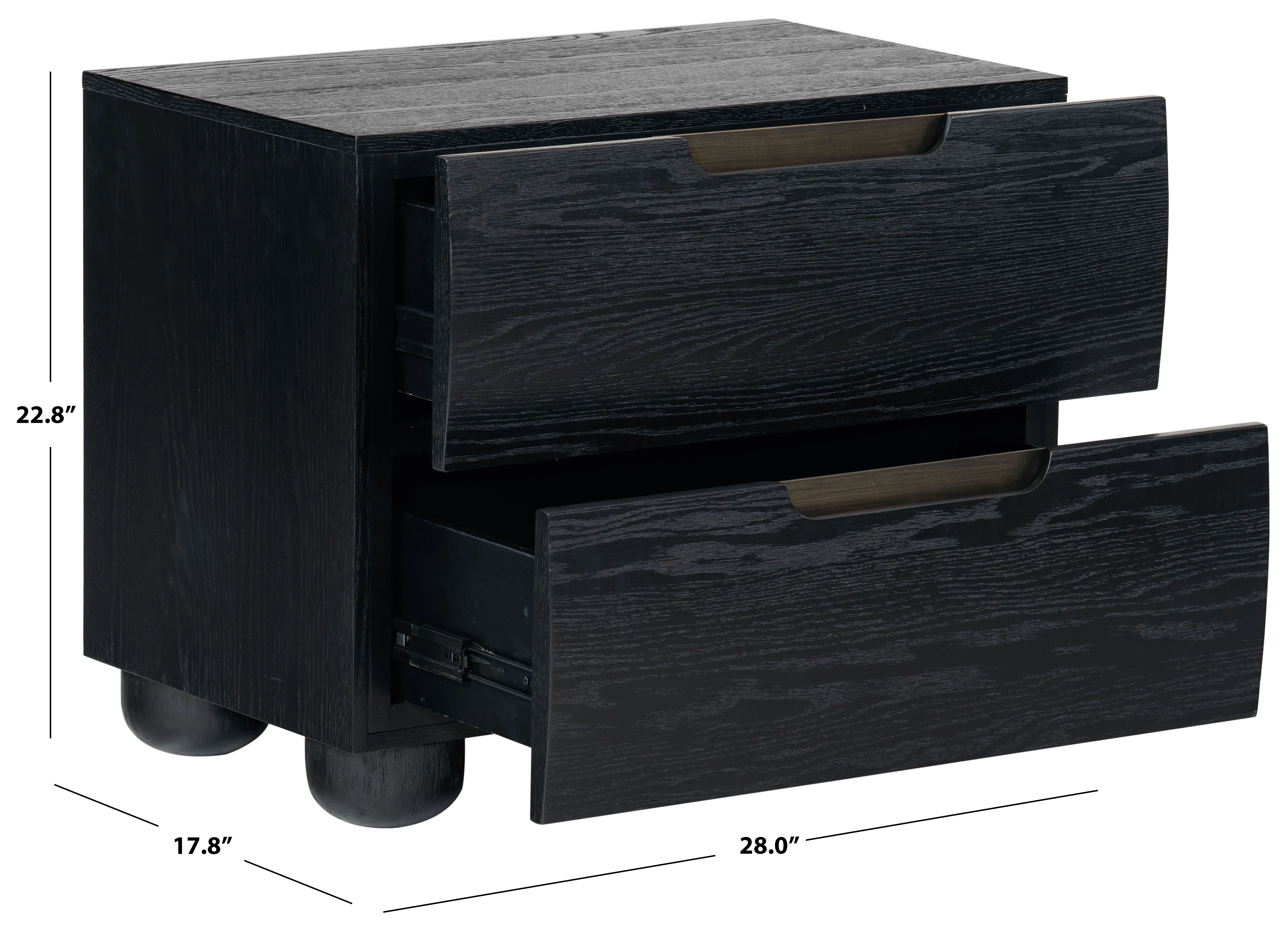Beethoven Wood 2 Drawer Nightstand - Image 11