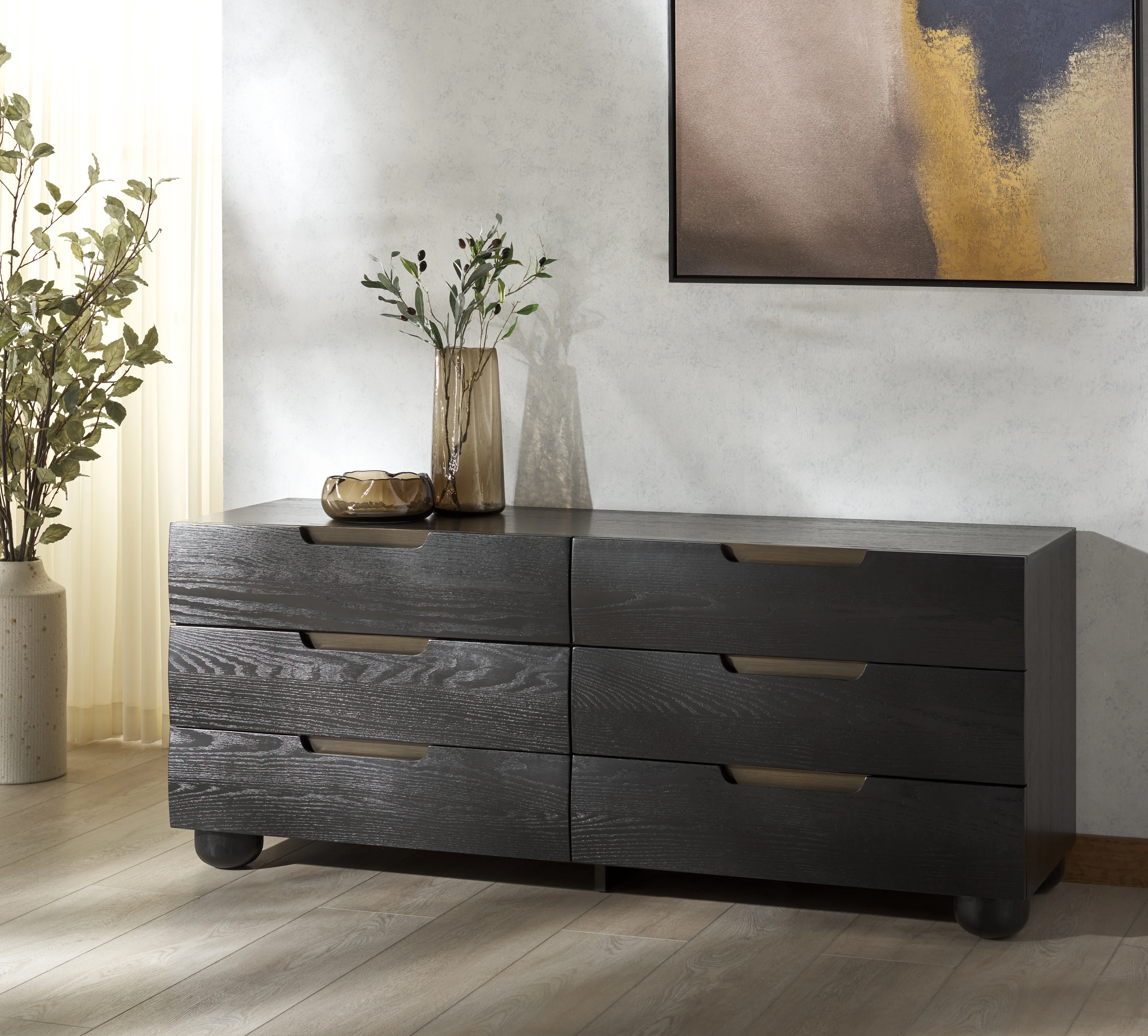 Beethoven Wood 6 Drawer Dresser - Image 16