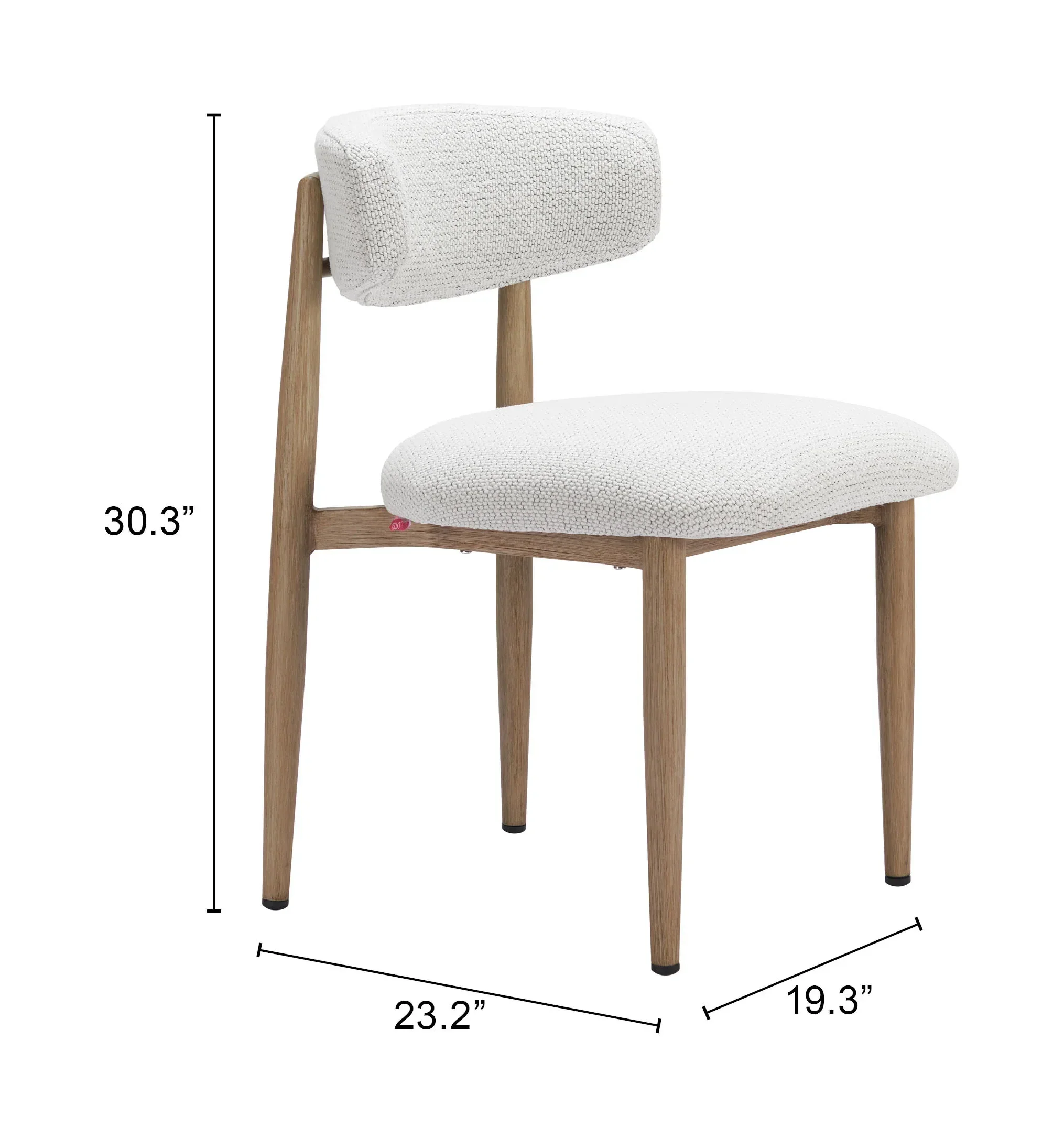 Bege Dining Chair White - Set of 2 - Image 5