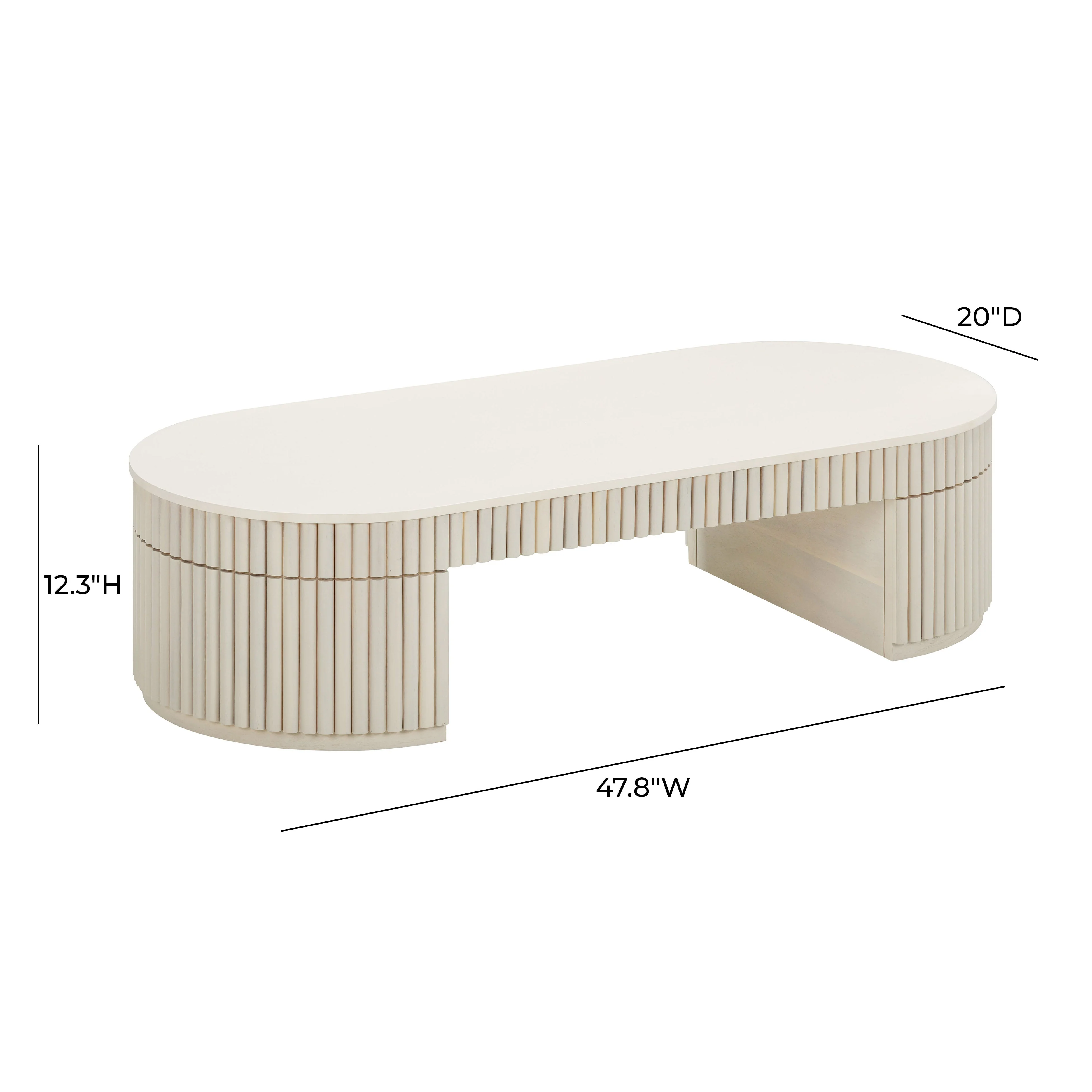 Bella Cream Oval Coffee Table - Image 8