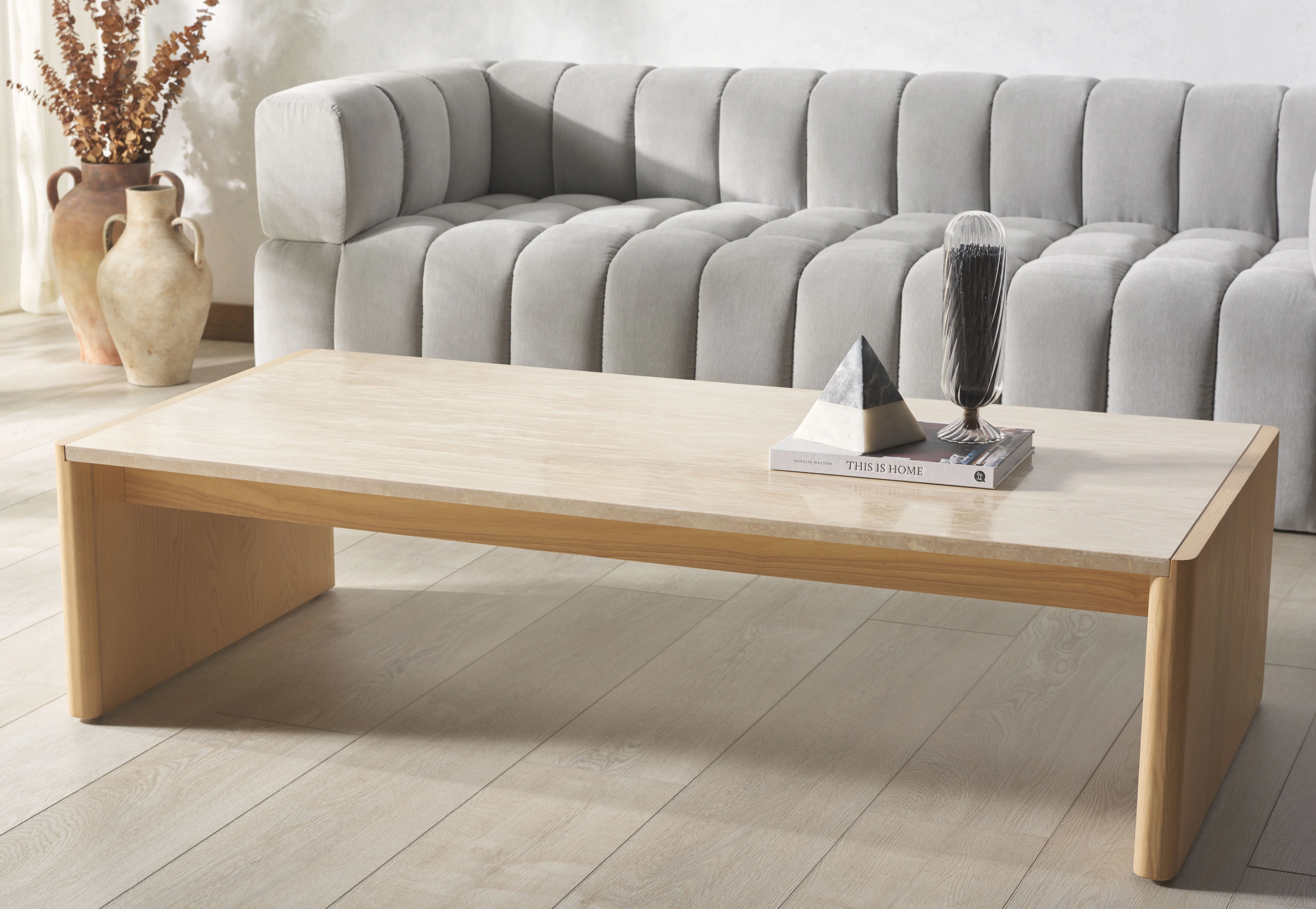 Bellarose Travertine Coffee Table - Image 3