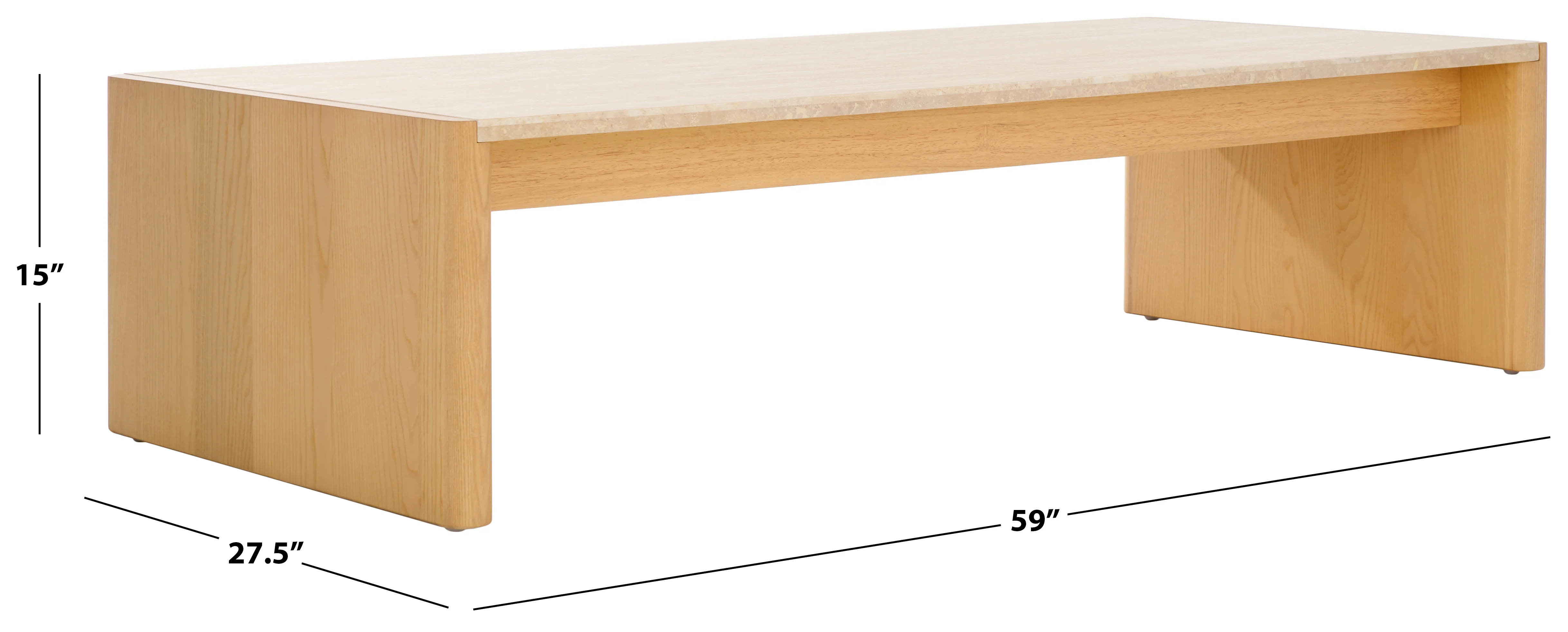 Bellarose Travertine Coffee Table - Image 7