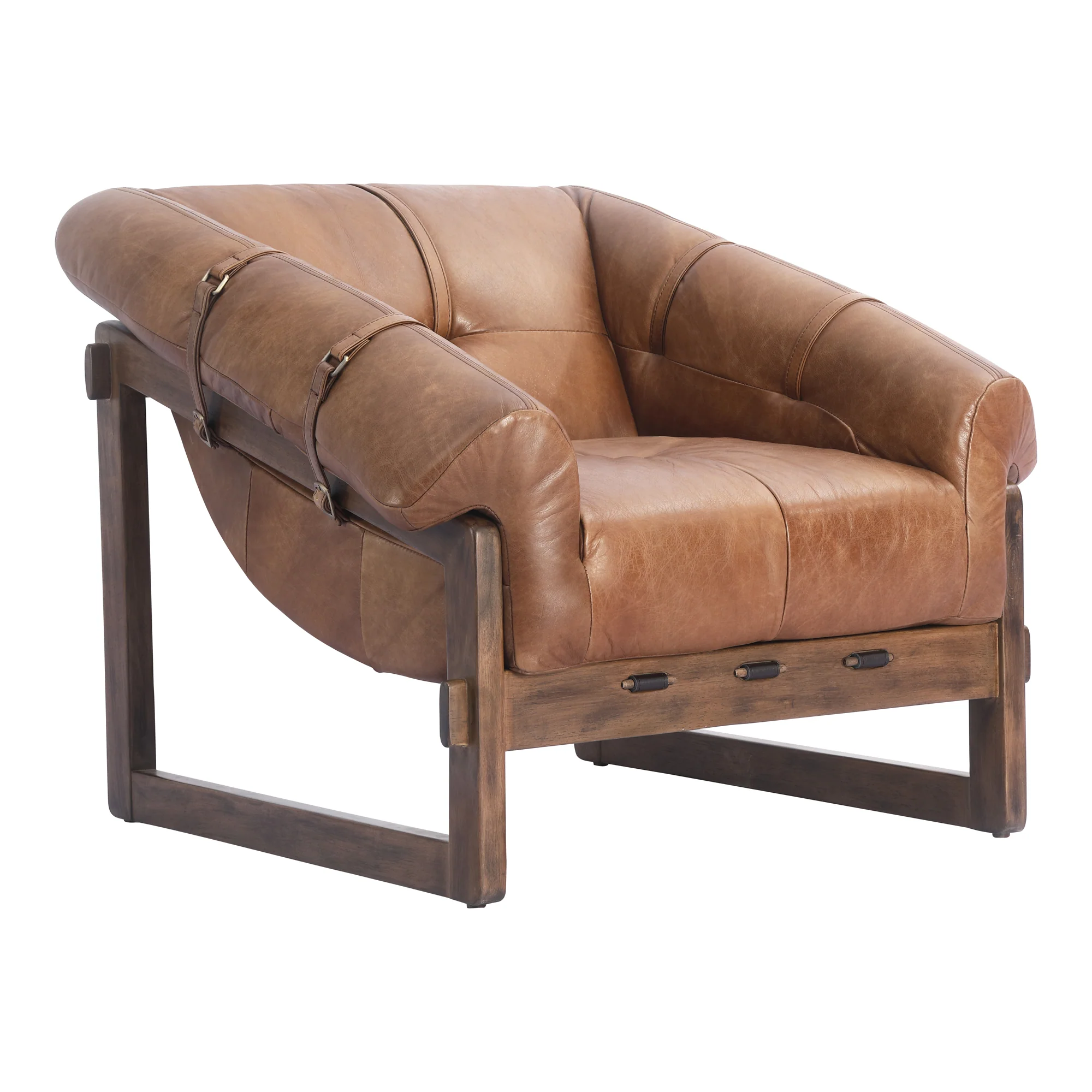 Bellos Accent Chair Open Road Brown Leather - Image 3