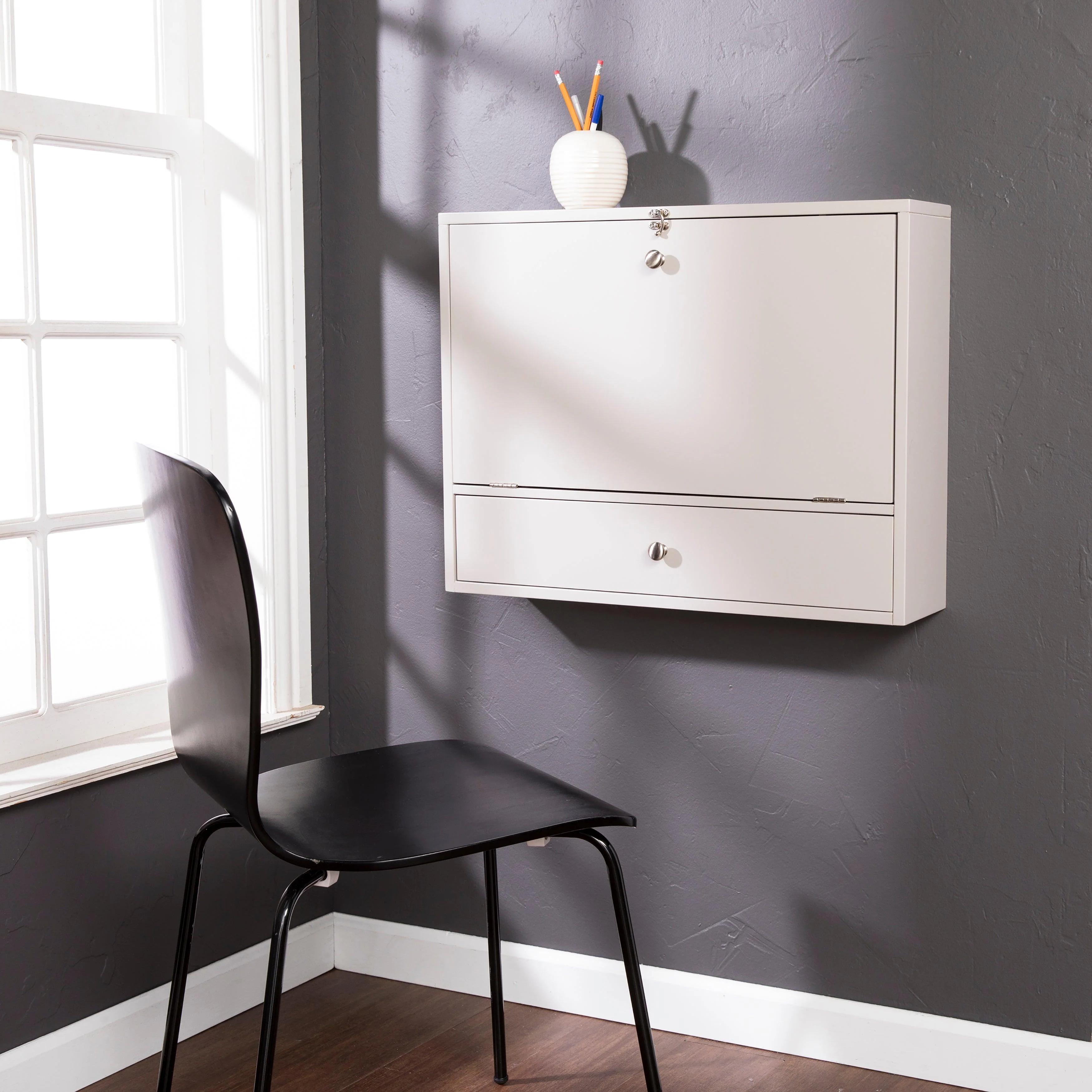 Benwick Wall Mount Laptop Desk - Universal Style- Gray - Image 9