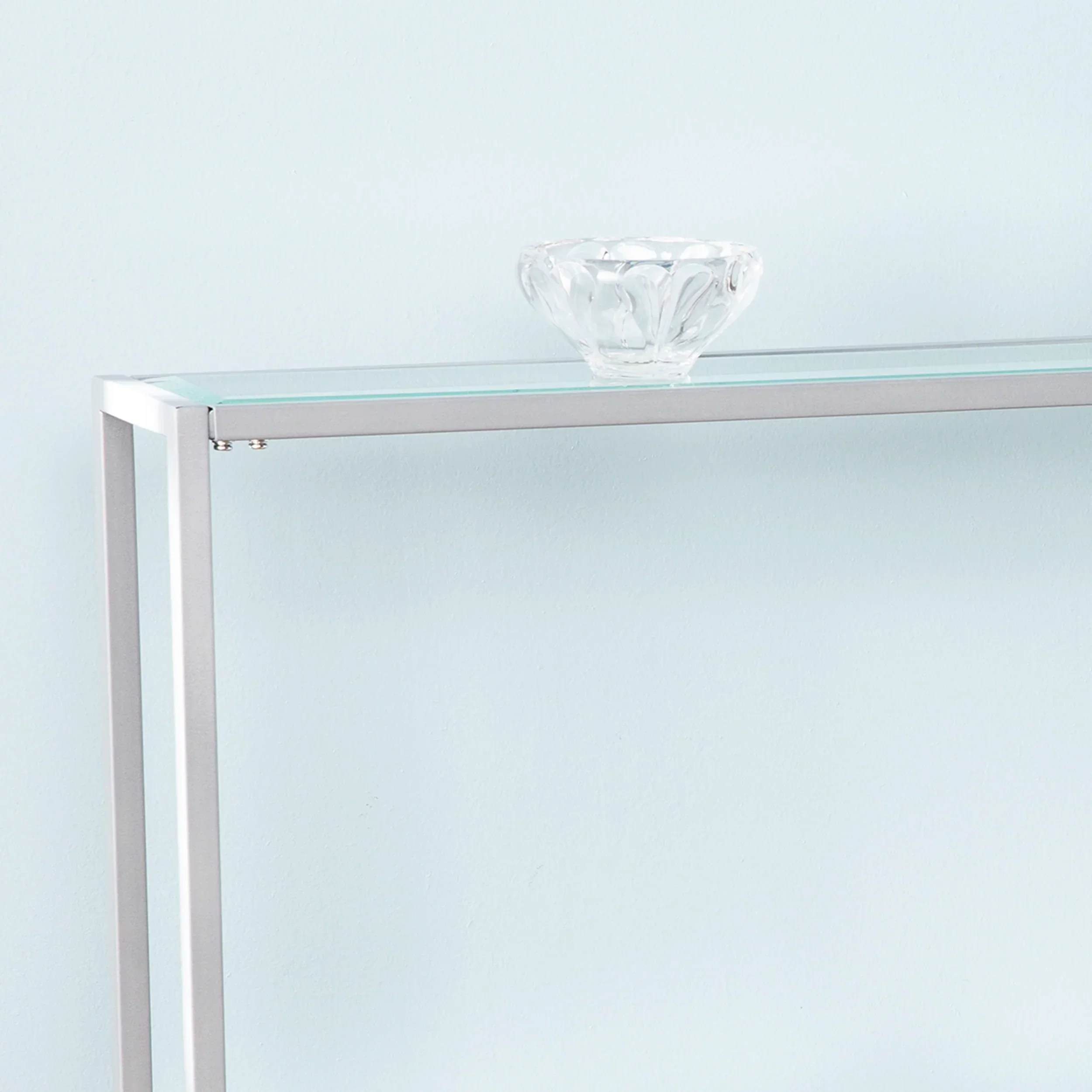 Bergen Narrow Metal Console Table - Silver - Image 8