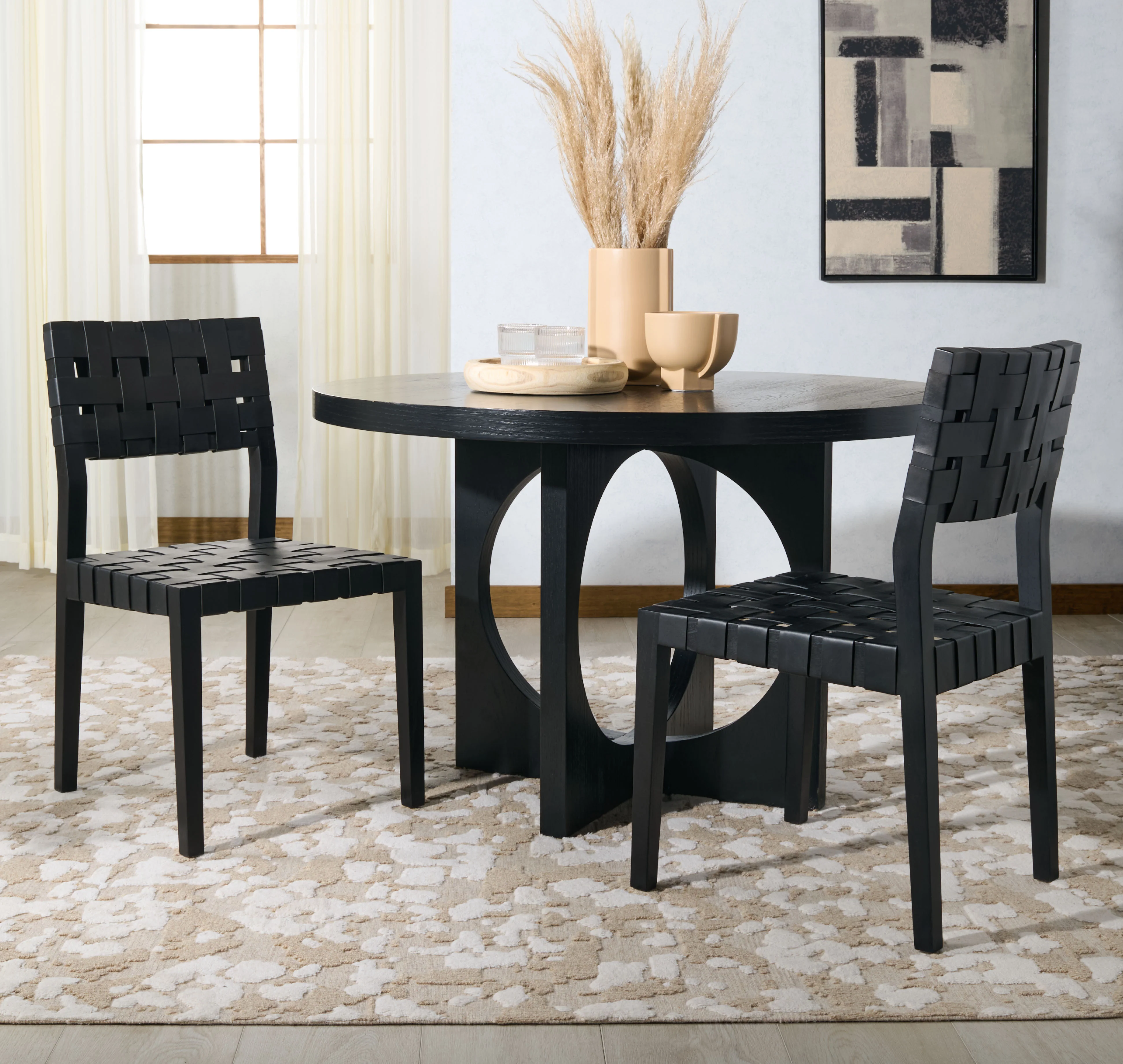 Bette Woven Leather Dining Chair - Set of 2 - Image 3