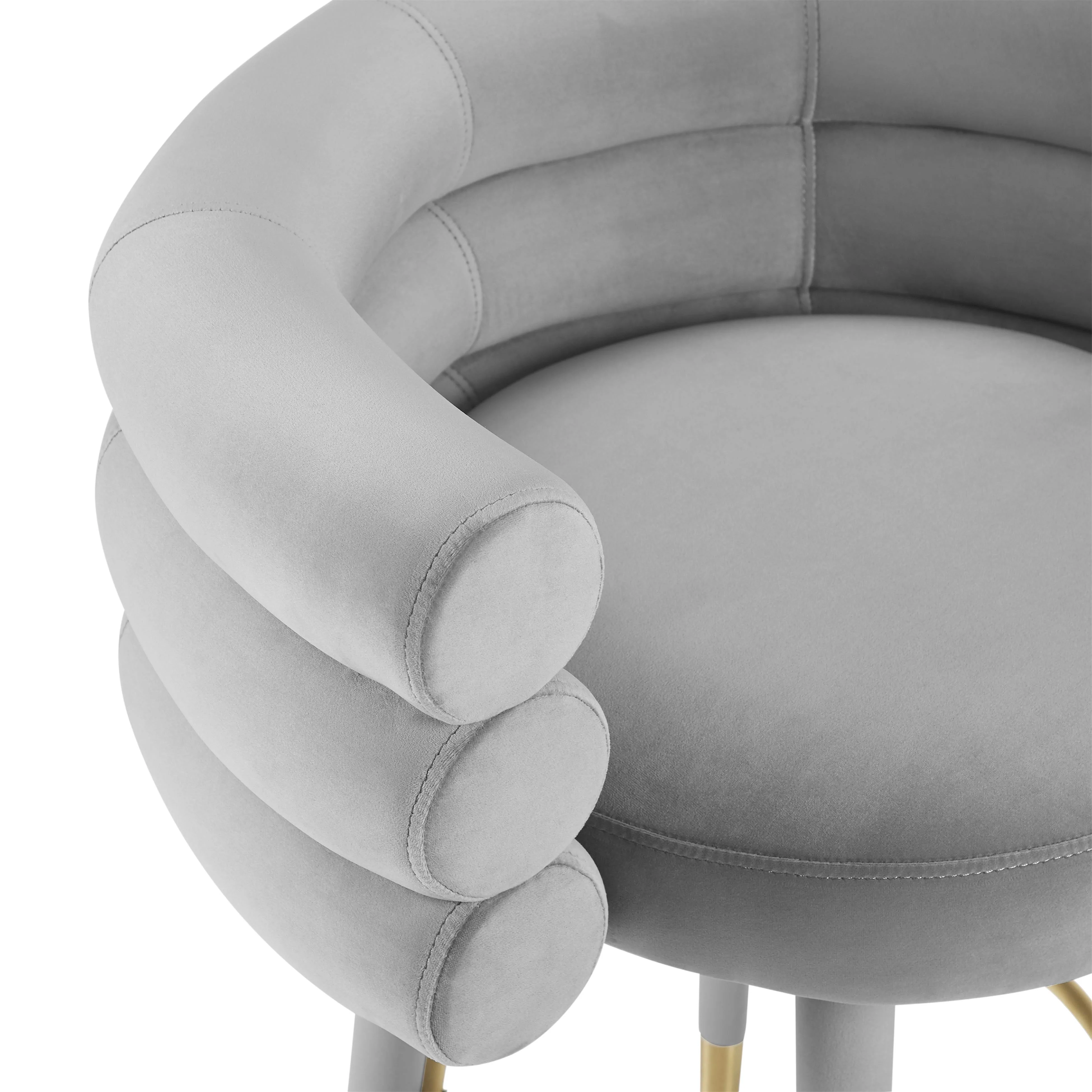 Betty Grey Velvet Barstool - Image 4