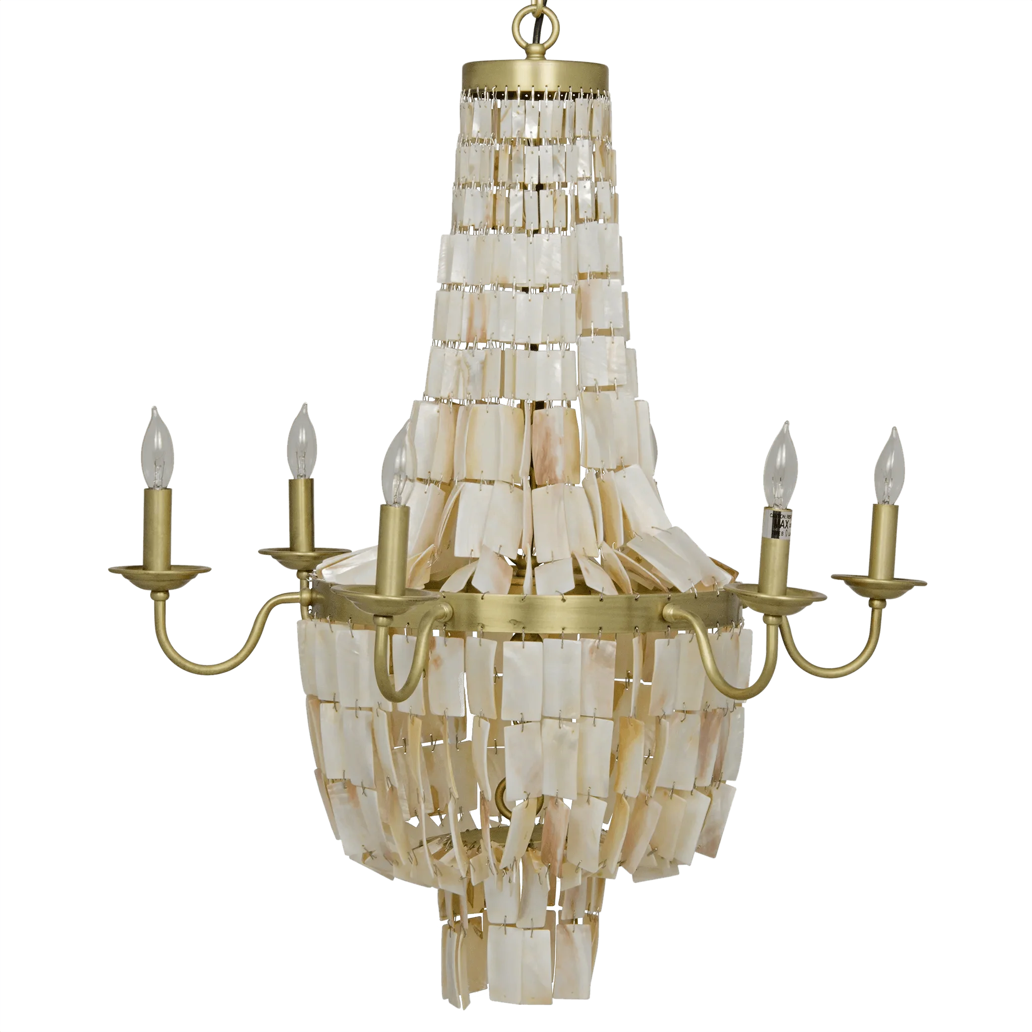 Bijou Chandelier, Antique Brass, Metal and Shells