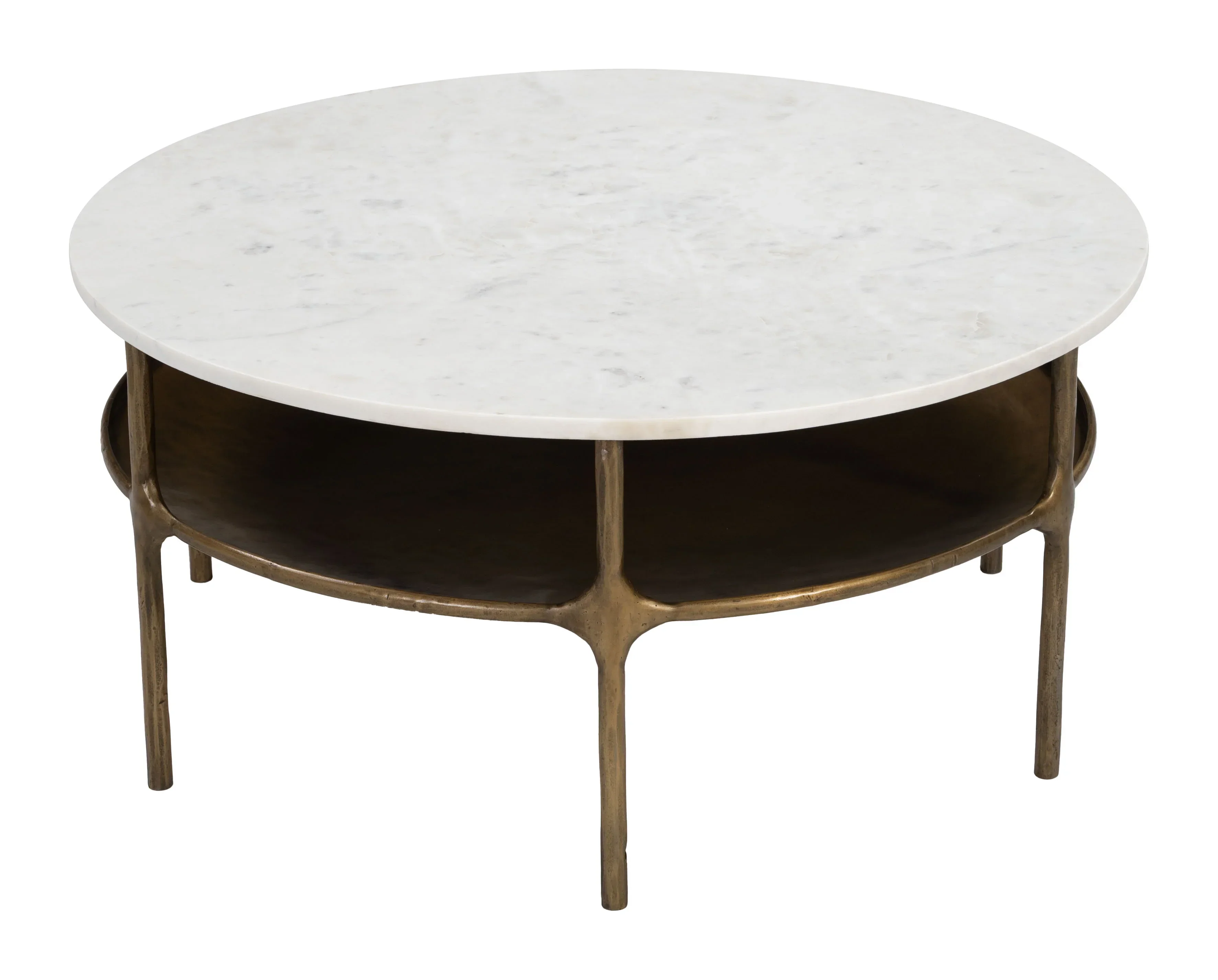 Bild Coffee Table White & Brass - Image 2
