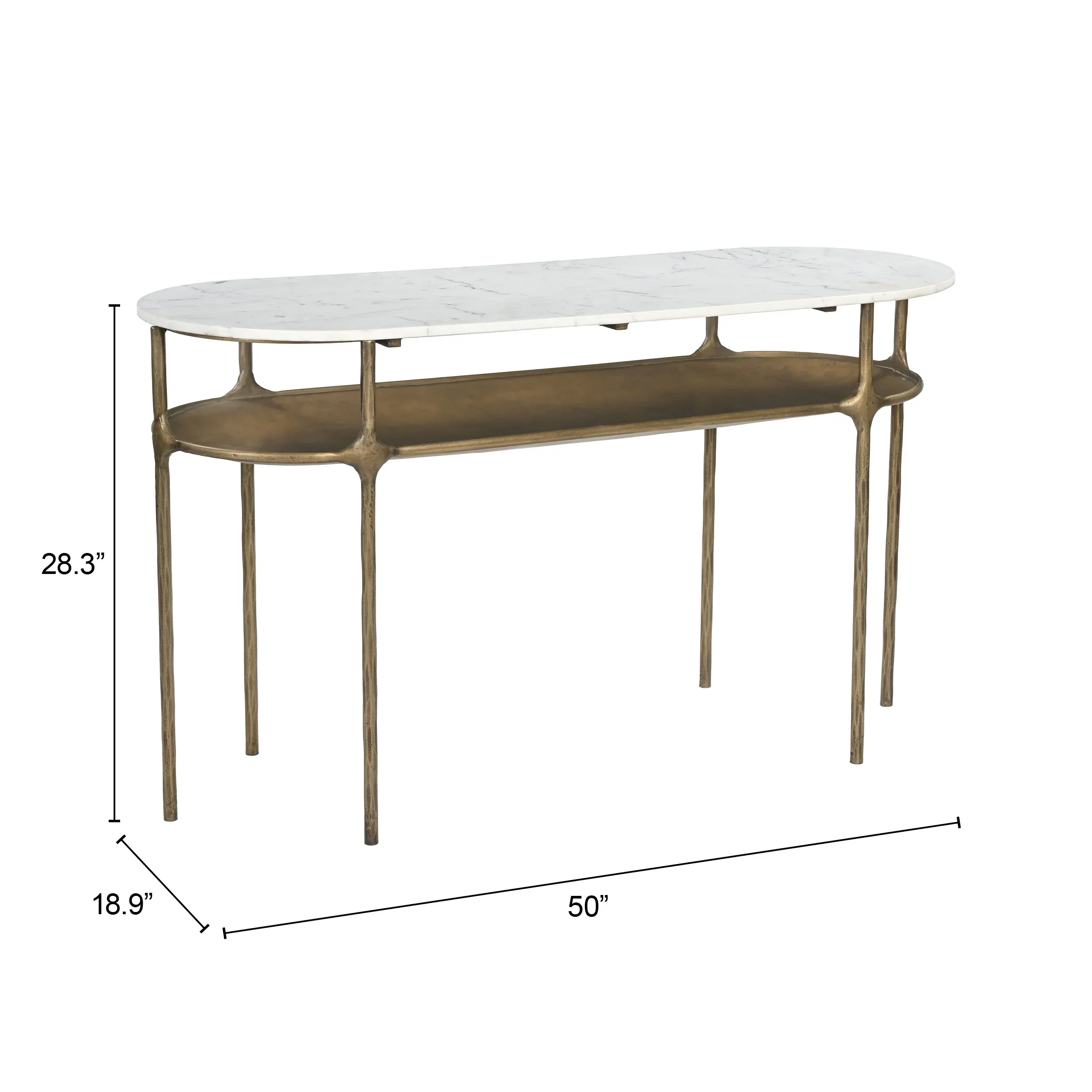 Bild Console Table White & Brass - Image 5