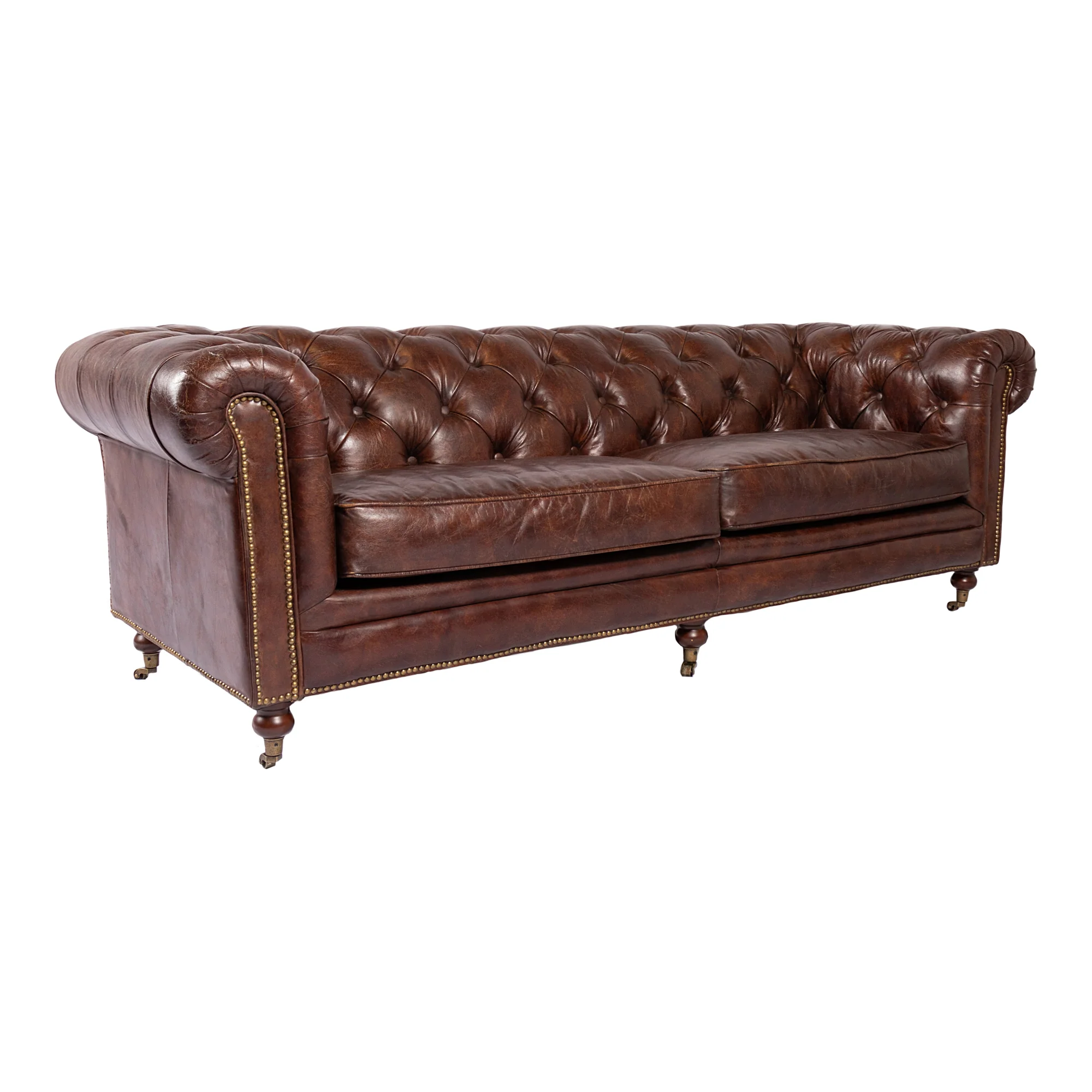 Birmingham Sofa Dark Brown Leather - Image 3