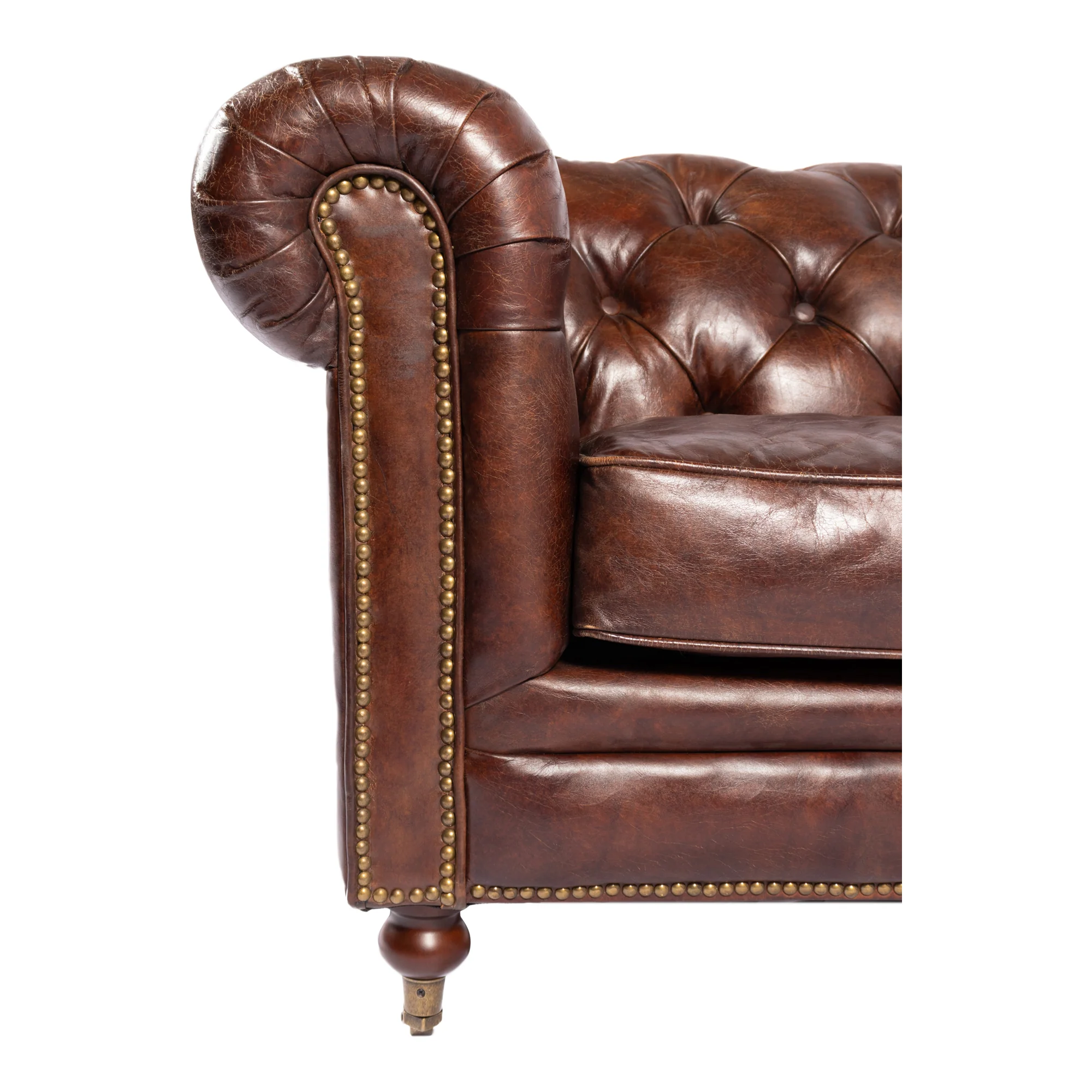 Birmingham Sofa Dark Brown Leather - Image 6