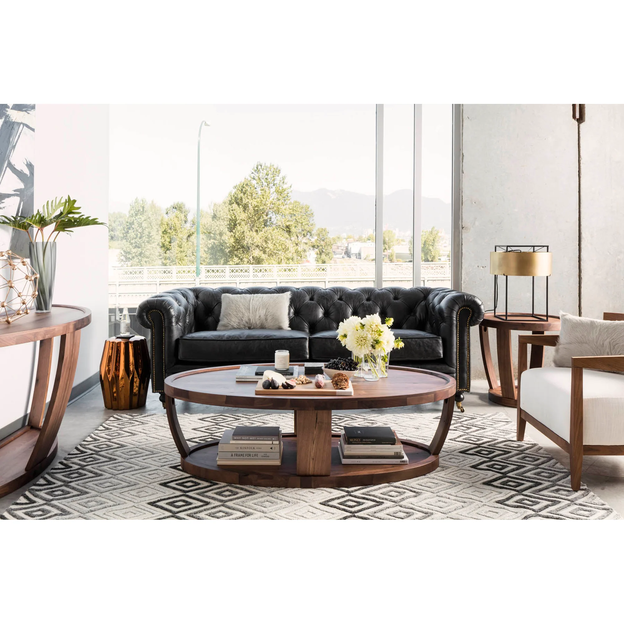 Birmingham Sofa Onyx Black Leather - Image 2