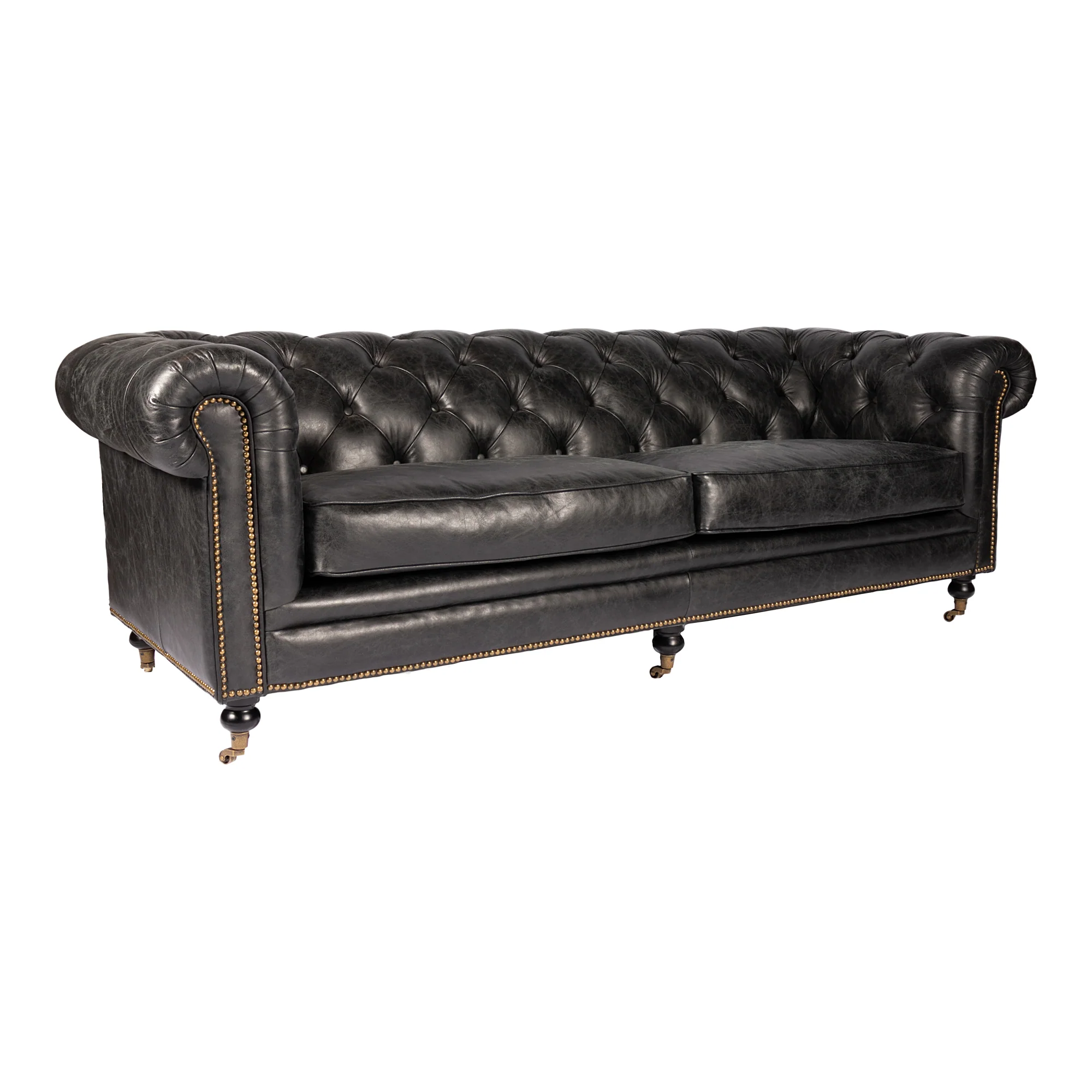 Birmingham Sofa Onyx Black Leather - Image 3
