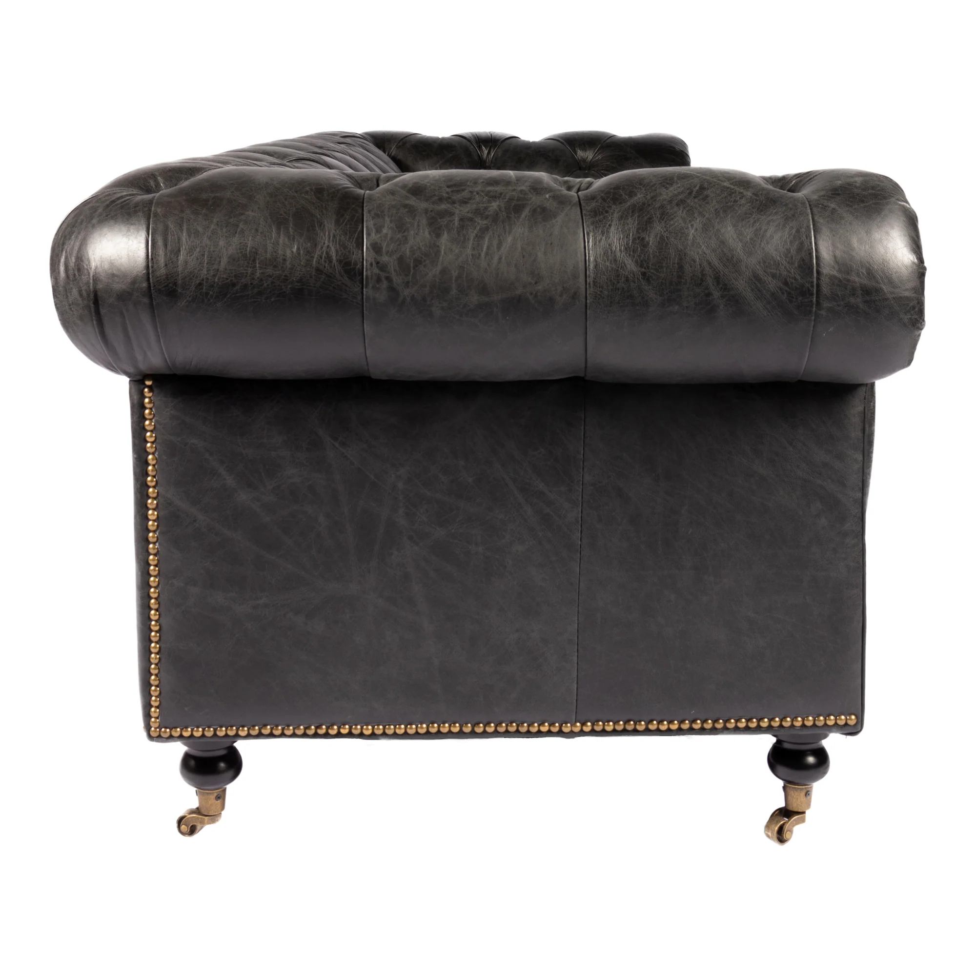 Birmingham Sofa Onyx Black Leather - Image 4