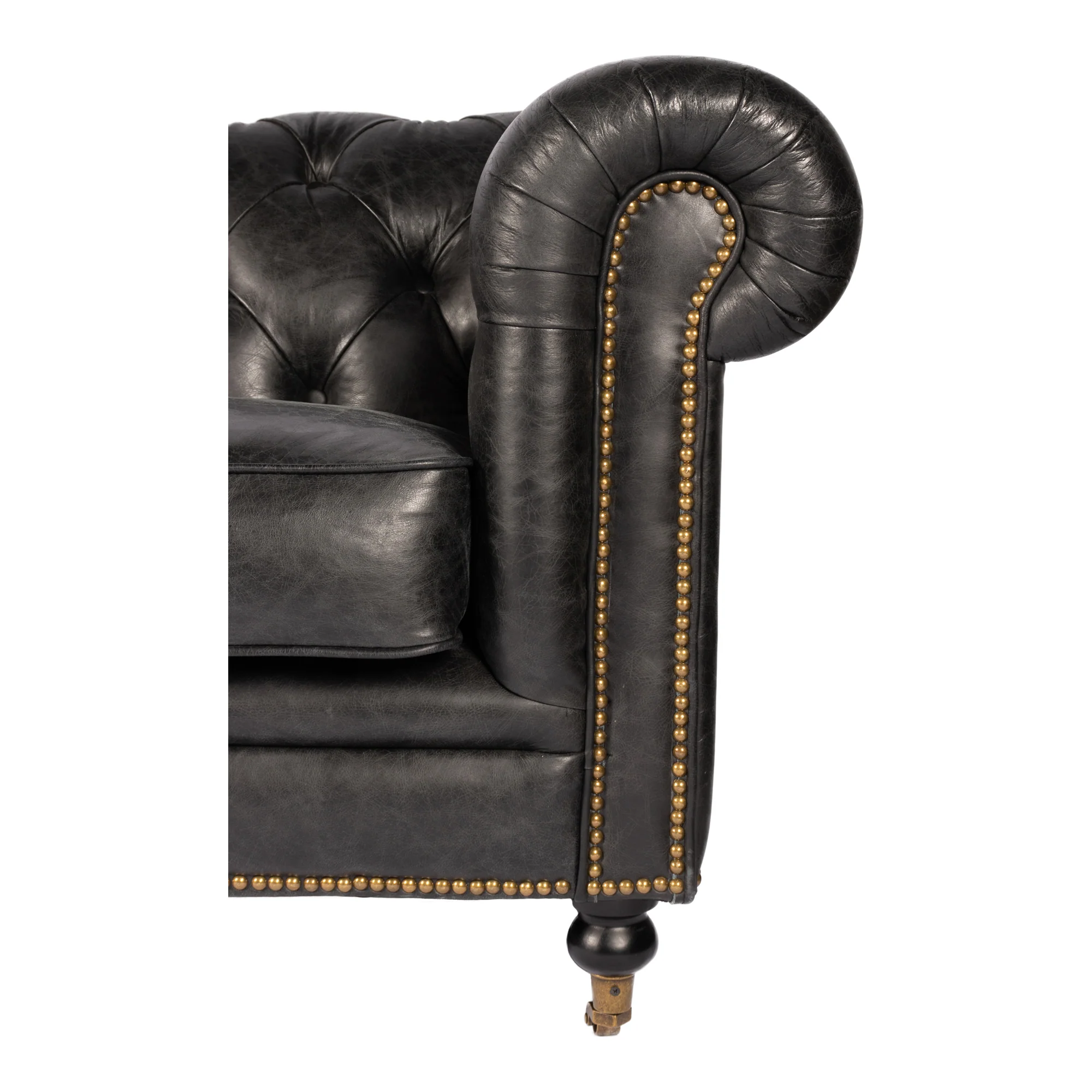 Birmingham Sofa Onyx Black Leather - Image 6