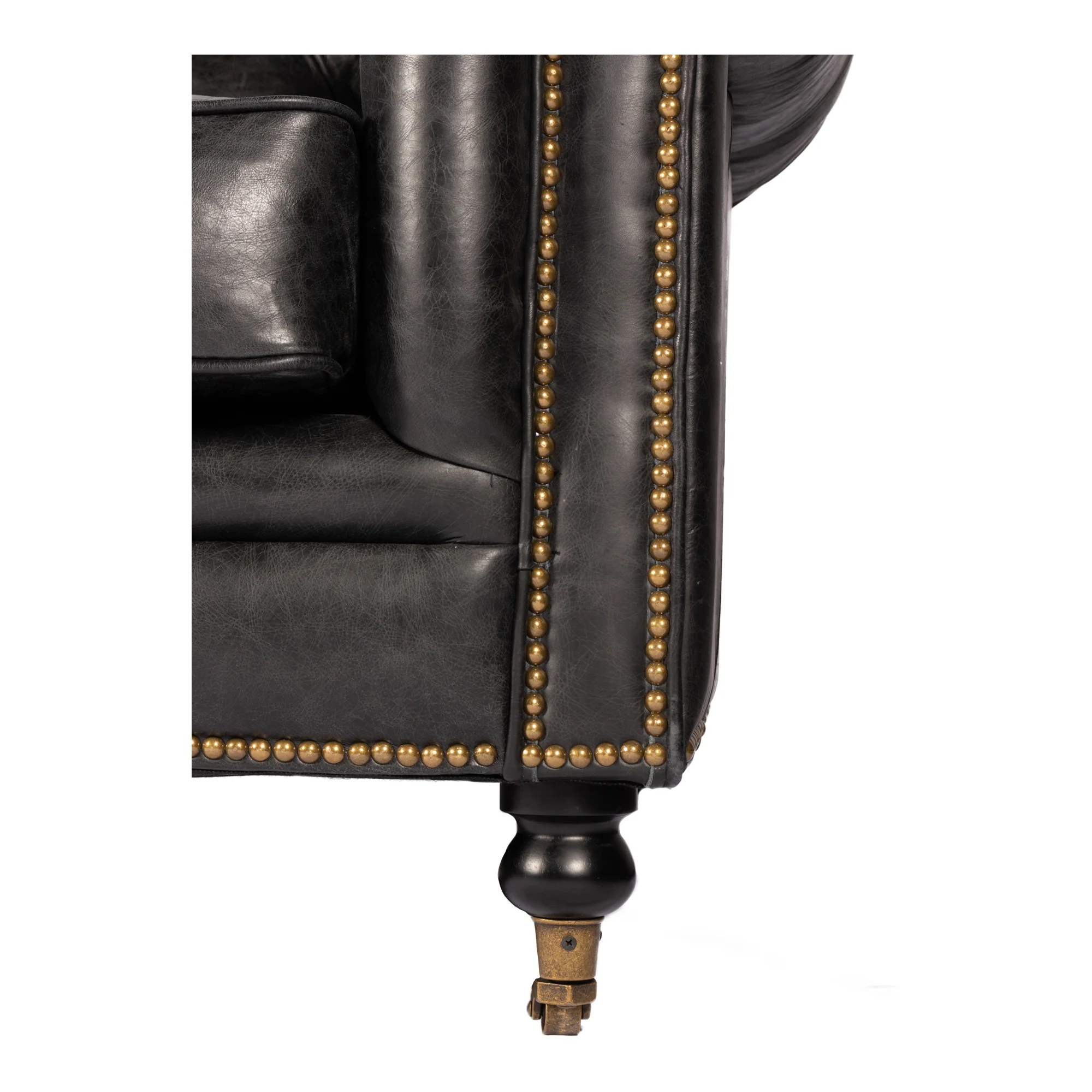 Birmingham Sofa Onyx Black Leather - Image 7