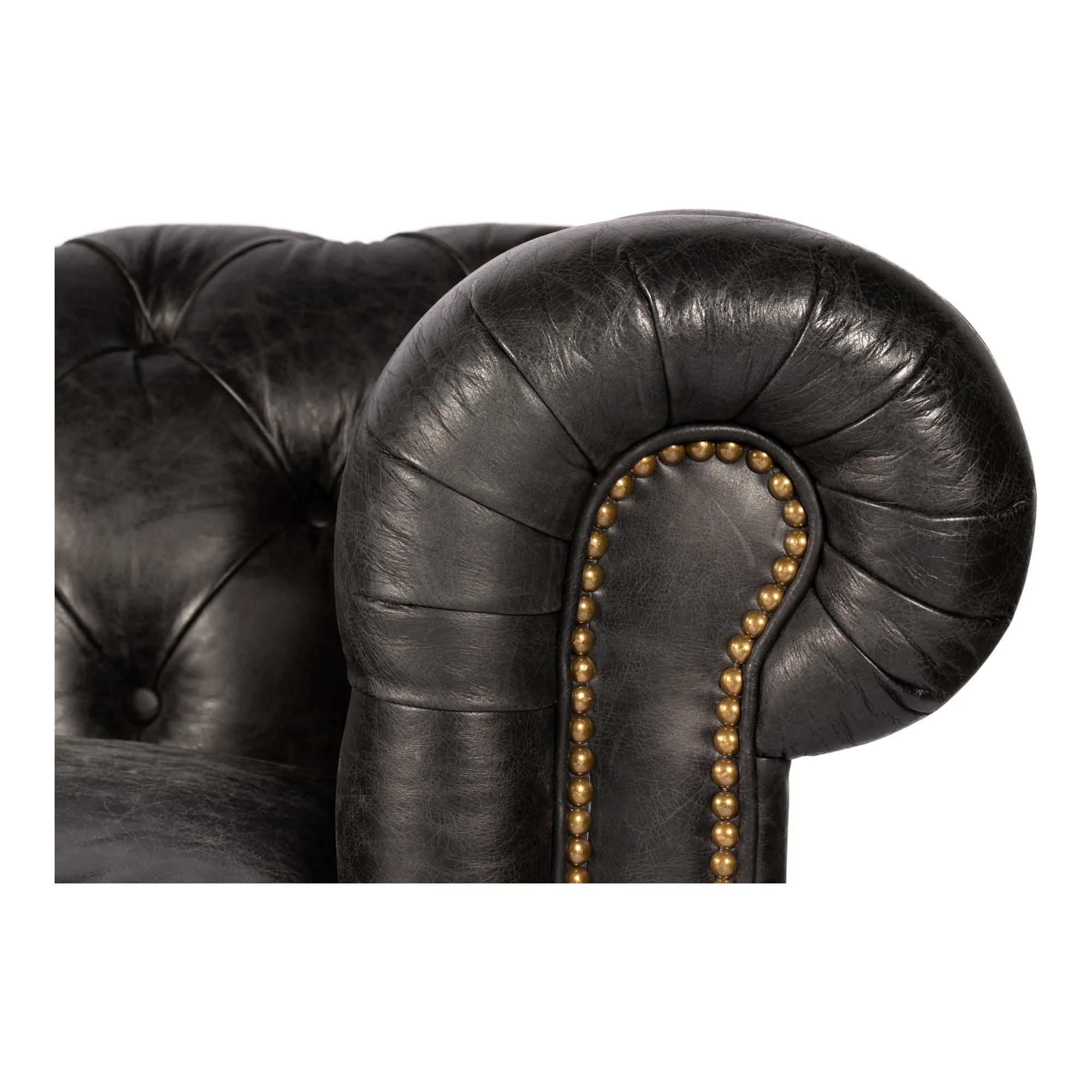 Birmingham Sofa Onyx Black Leather - Image 8