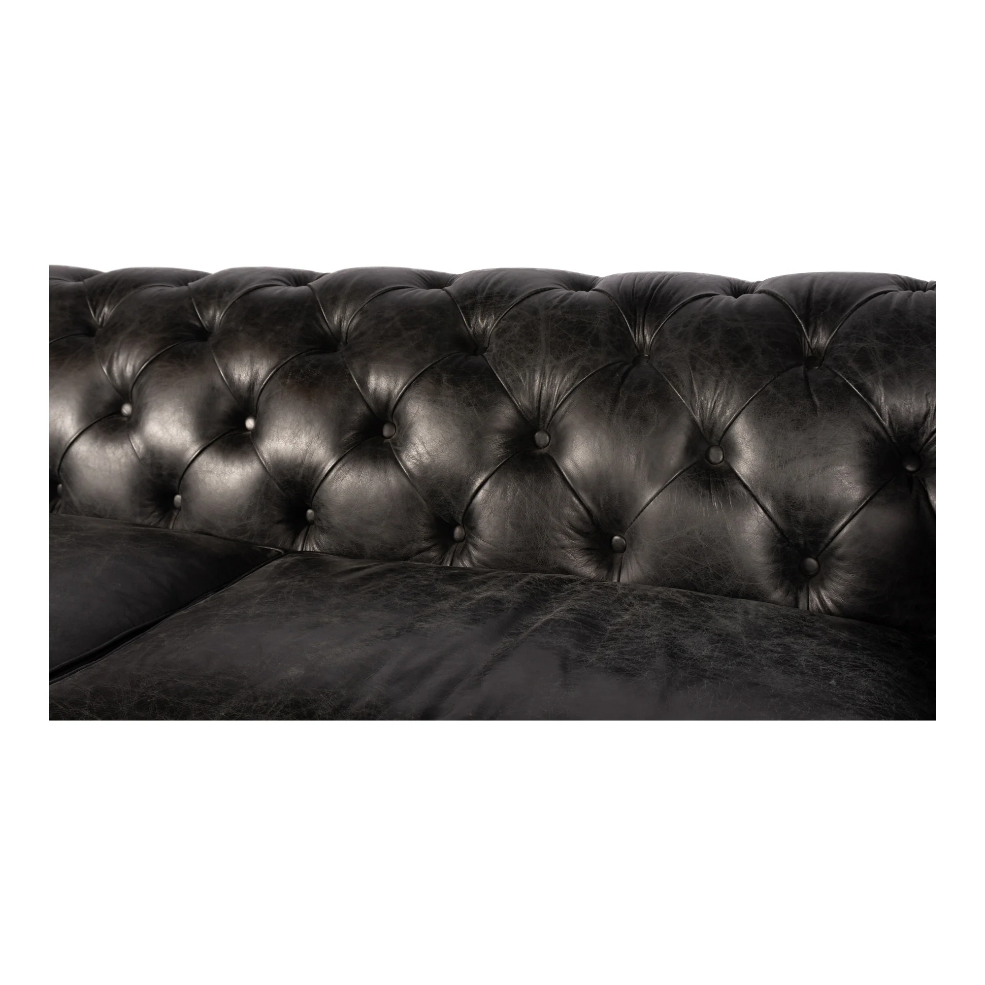 Birmingham Sofa Onyx Black Leather - Image 9