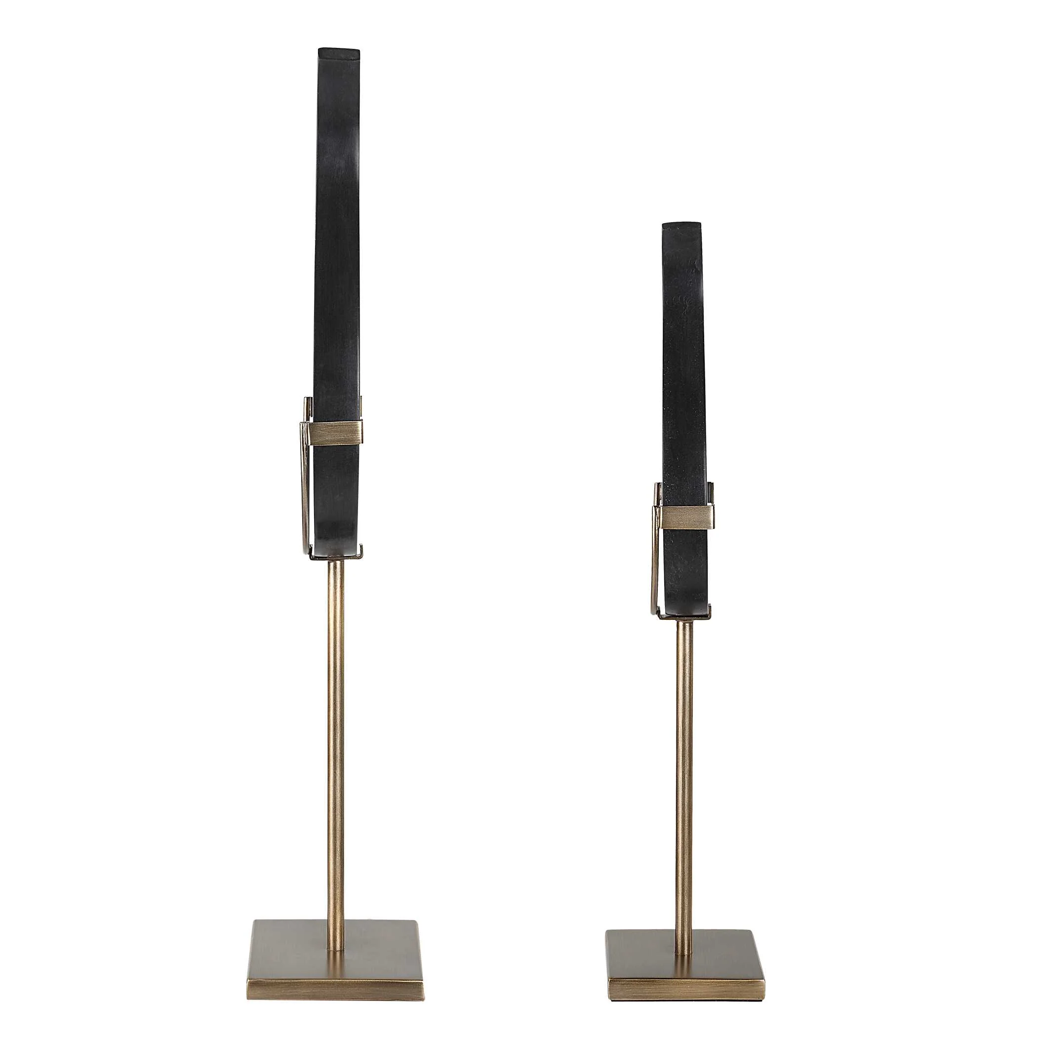Black Flame Sculptures - Set of 2 - Image 5