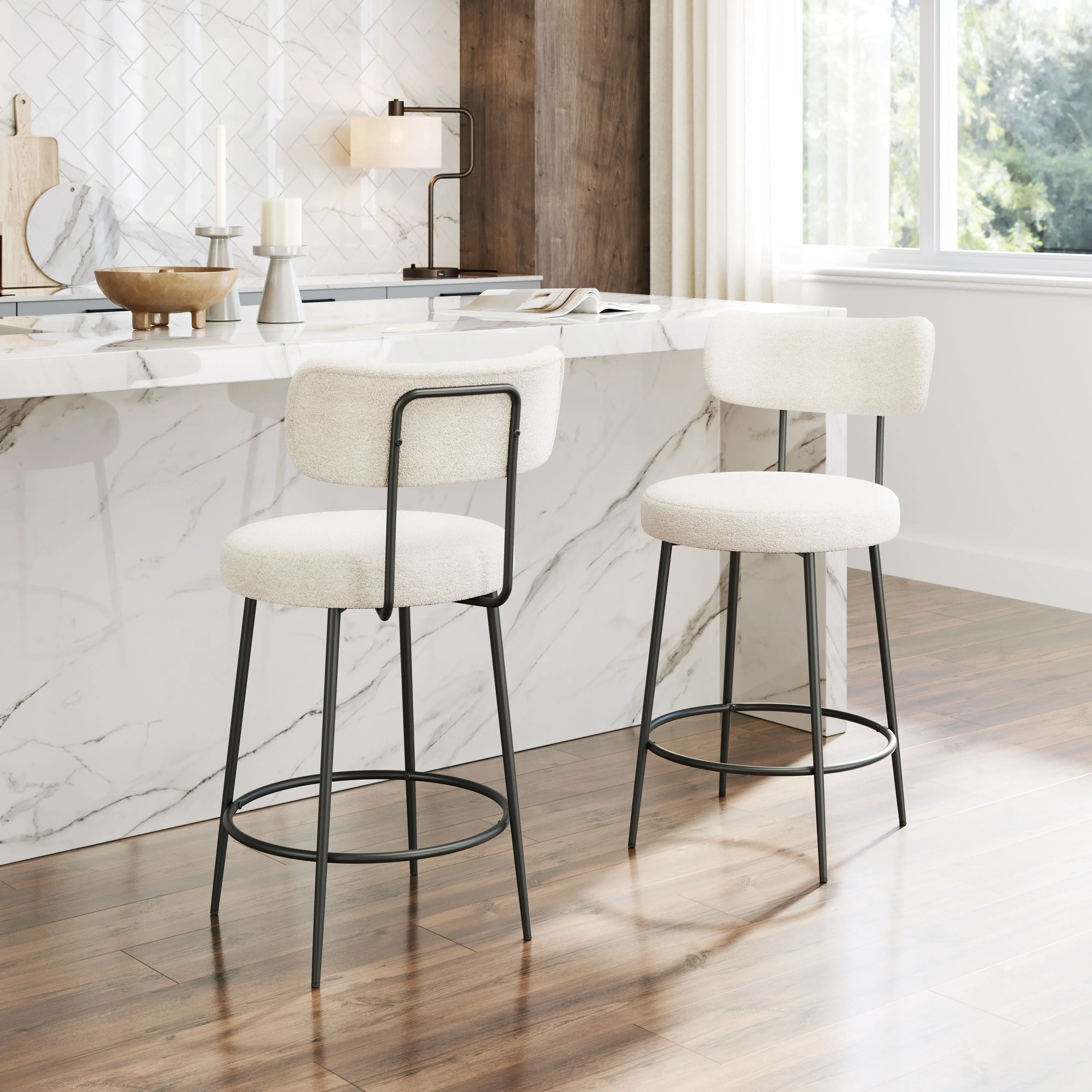 Blanca Counter Stool (Set of 2) Ivory - Image 2