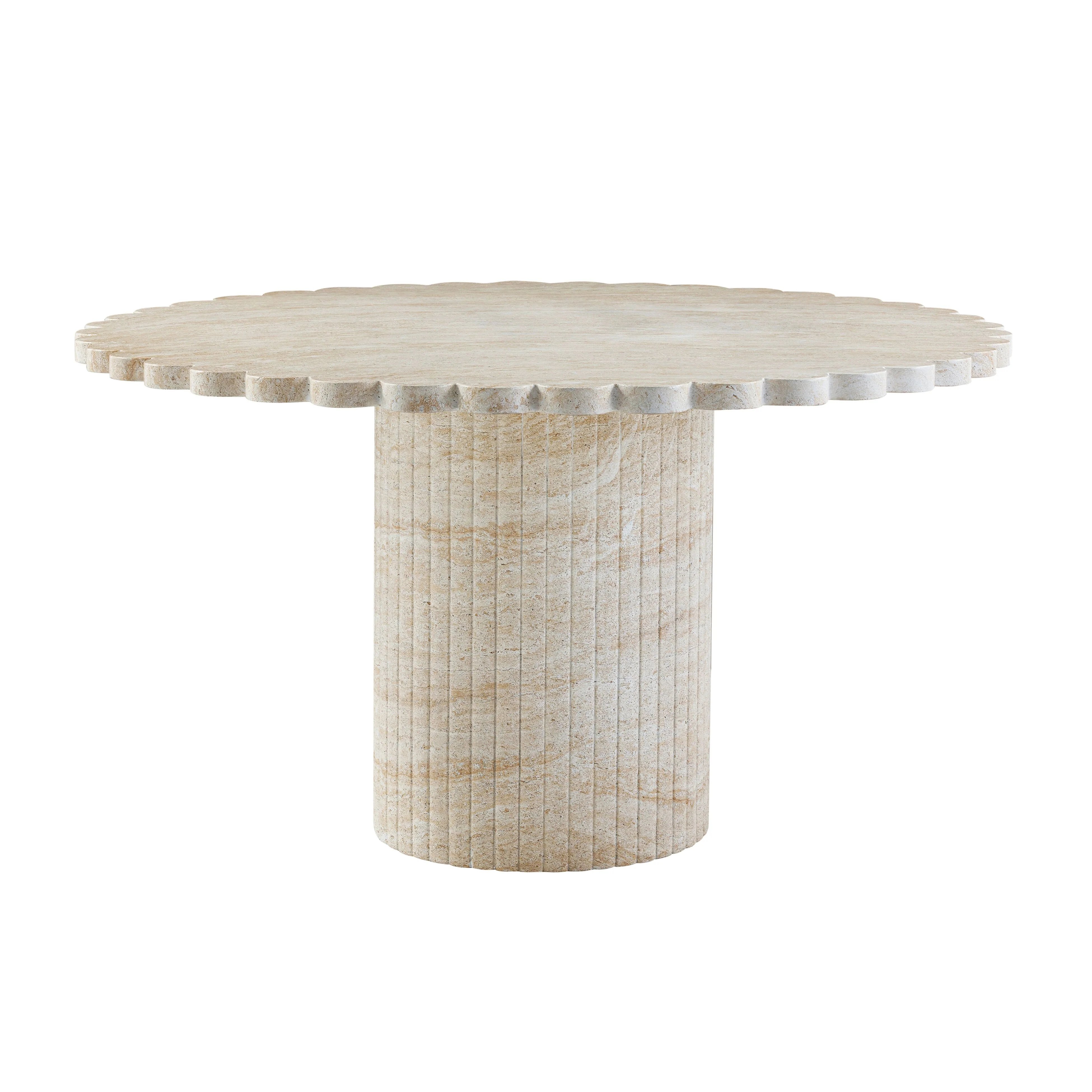Blossom Washed Travertine Finish Indoor / Outdoor 54" Round Dining Table - Image 3