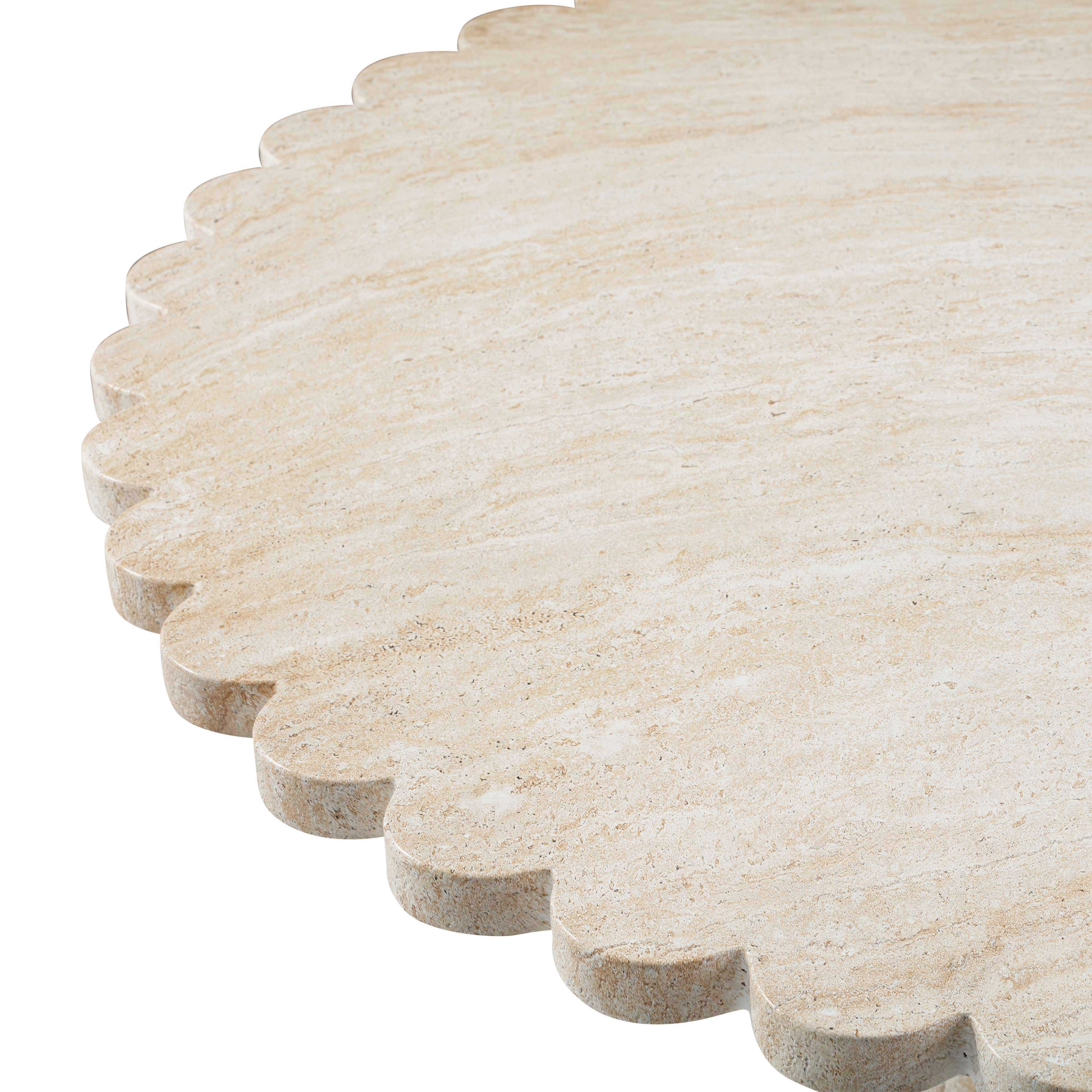 Blossom Washed Travertine Finish Indoor / Outdoor 54" Round Dining Table - Image 5