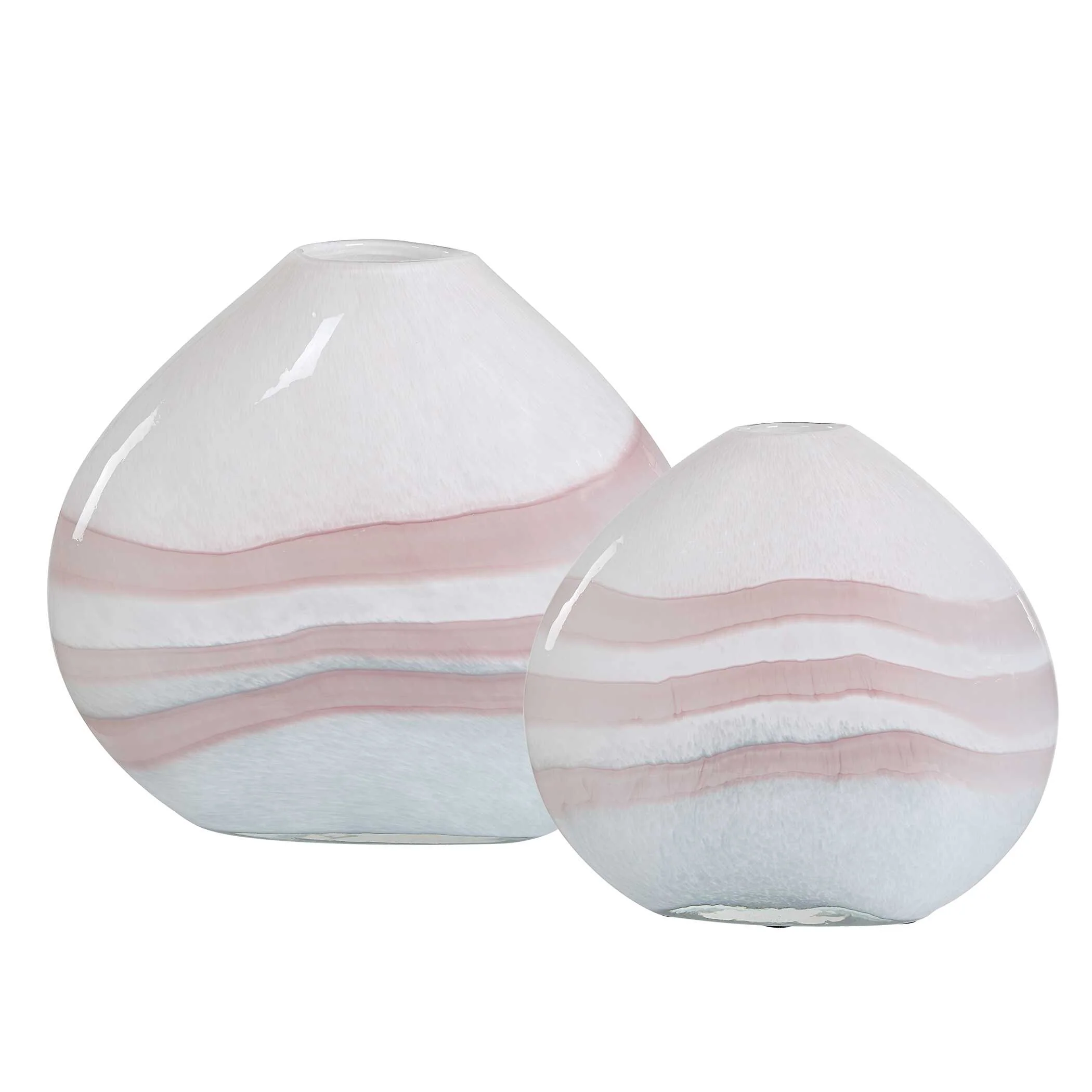 Blush Swirl Glass Vases, S/2 - Image 4