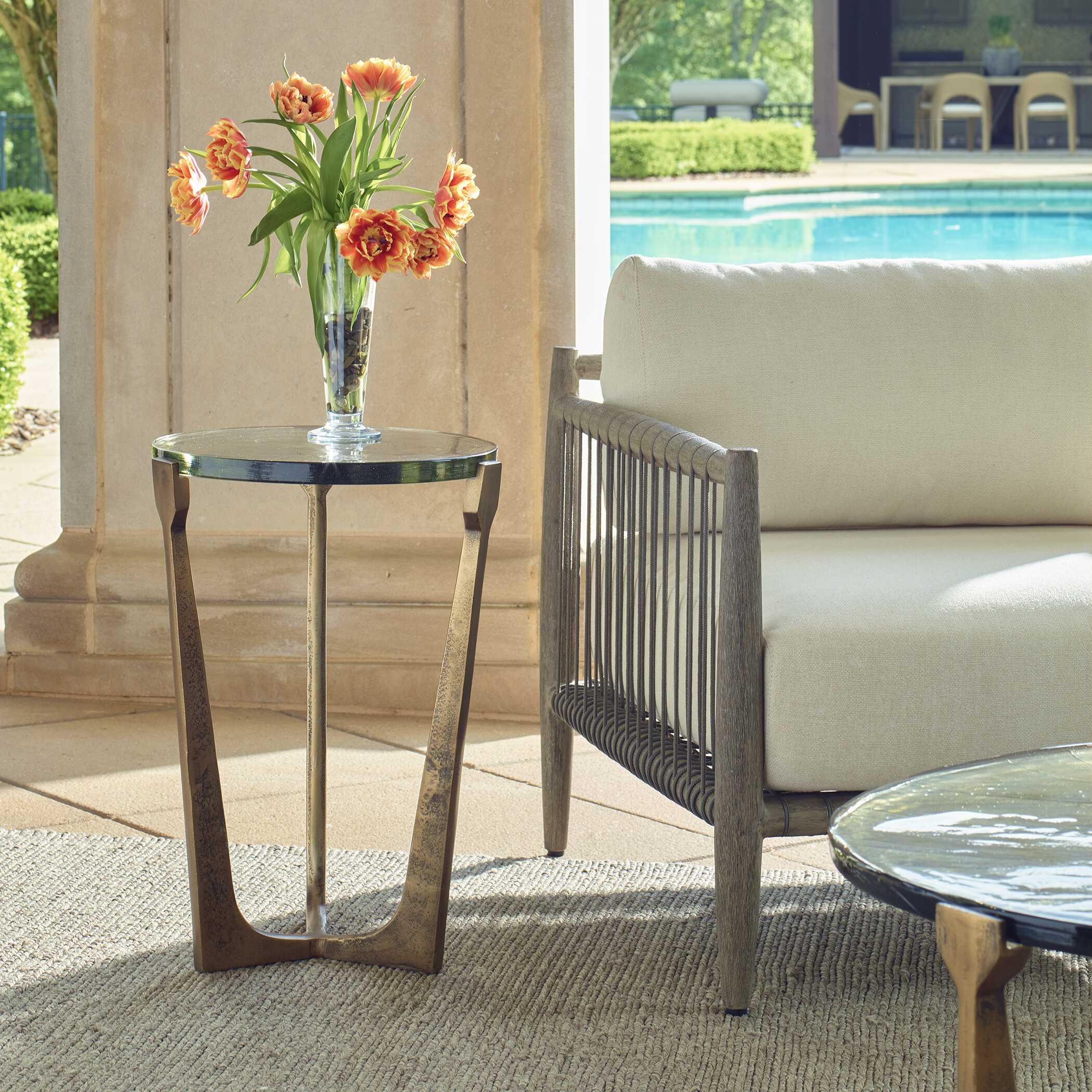 Bohdi Outdoor Brass Accent Table - Image 2
