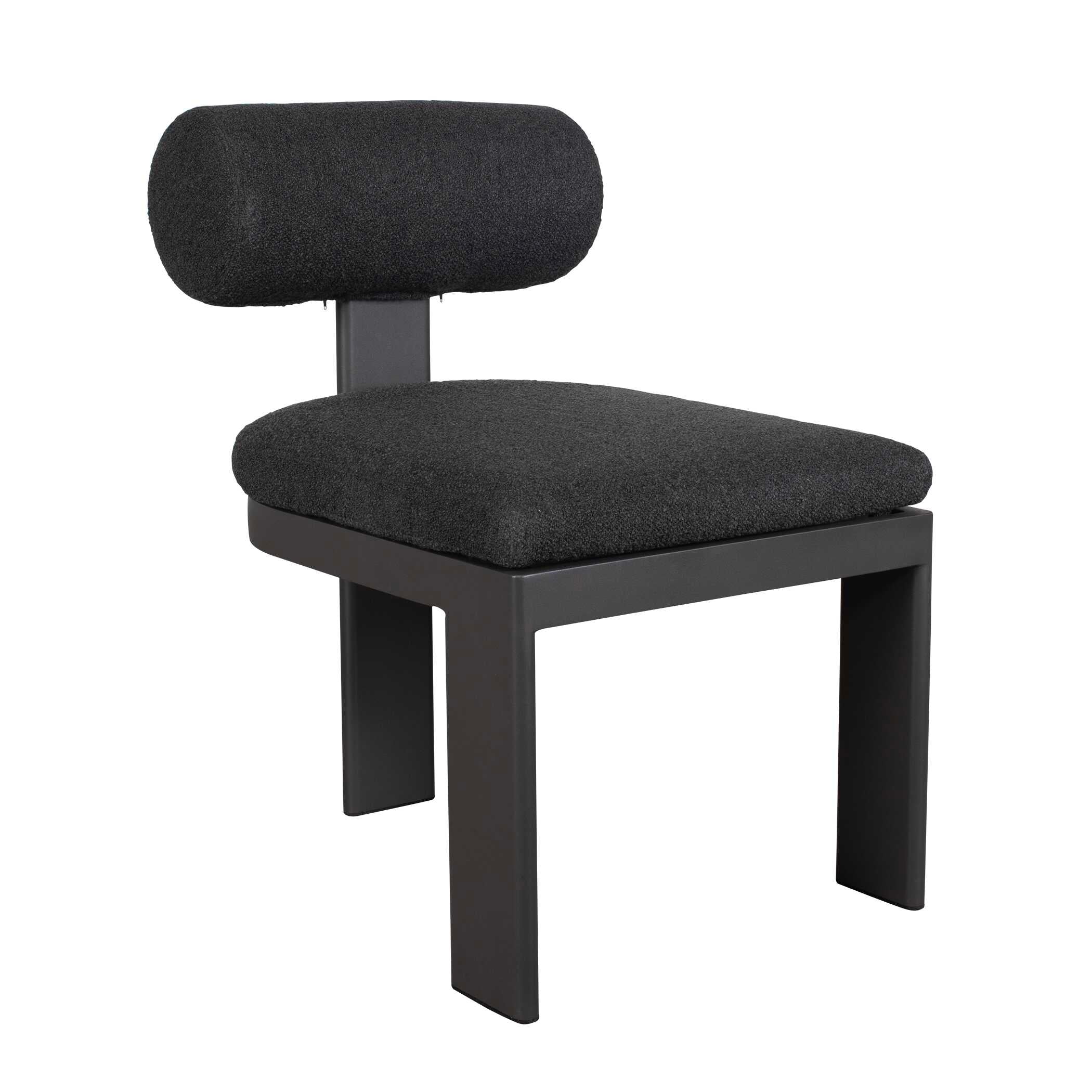 Bolster Back Charcoal Outdoor Dining Chair - Set of 2 - Image 3