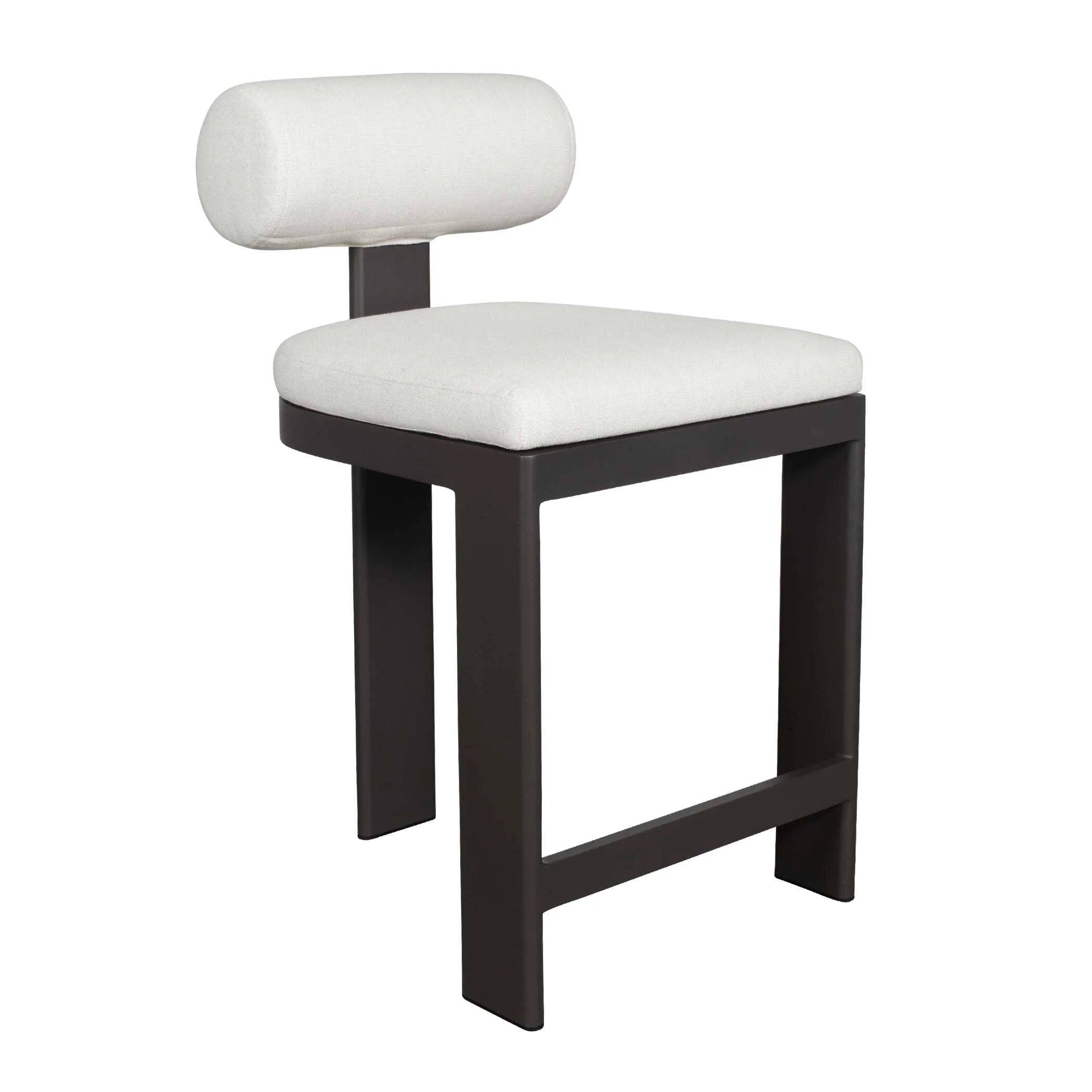 Bolster Back White Outdoor Counter Stool - Image 4