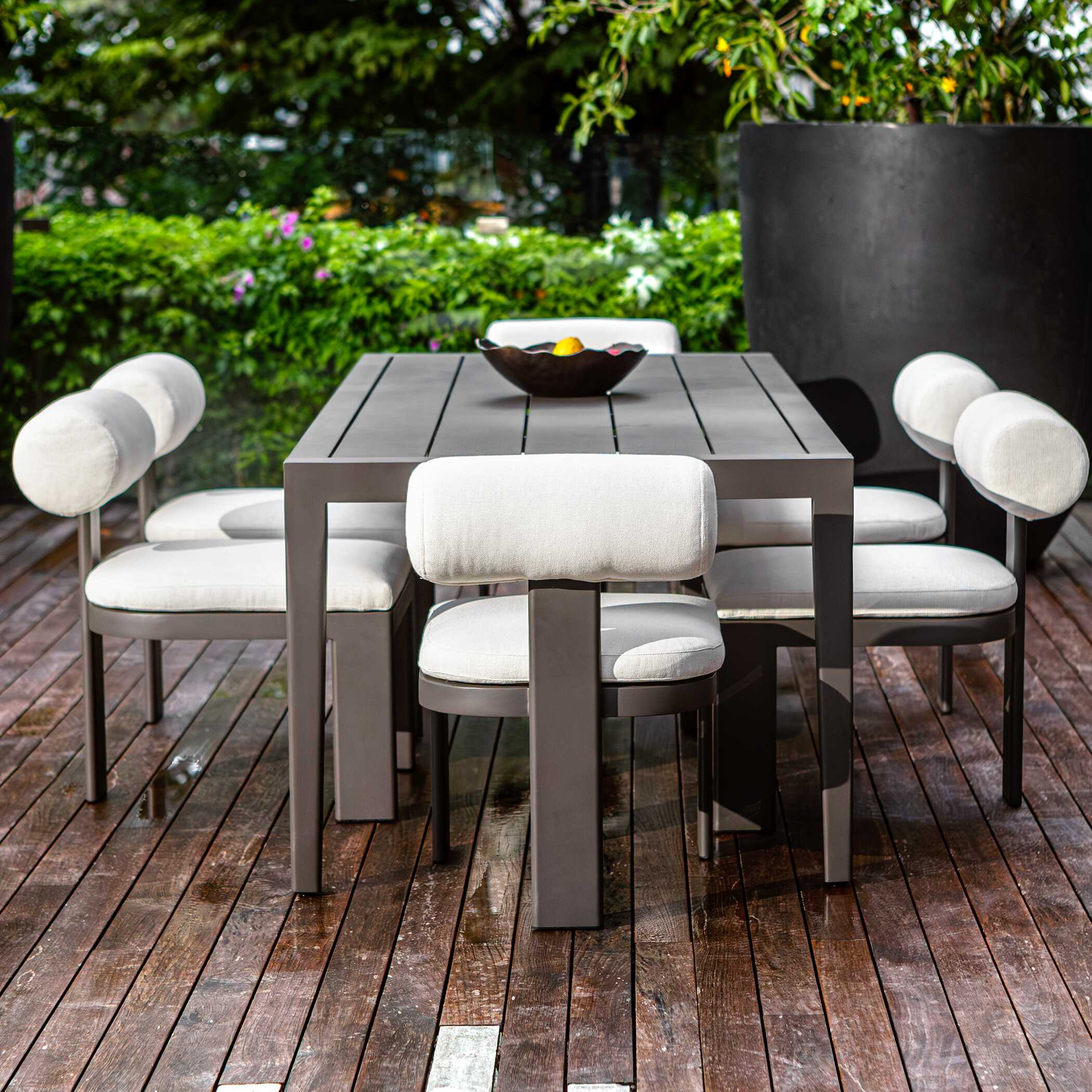 Bolster Back White Outdoor Dining Chair - Set of 2 - Image 3