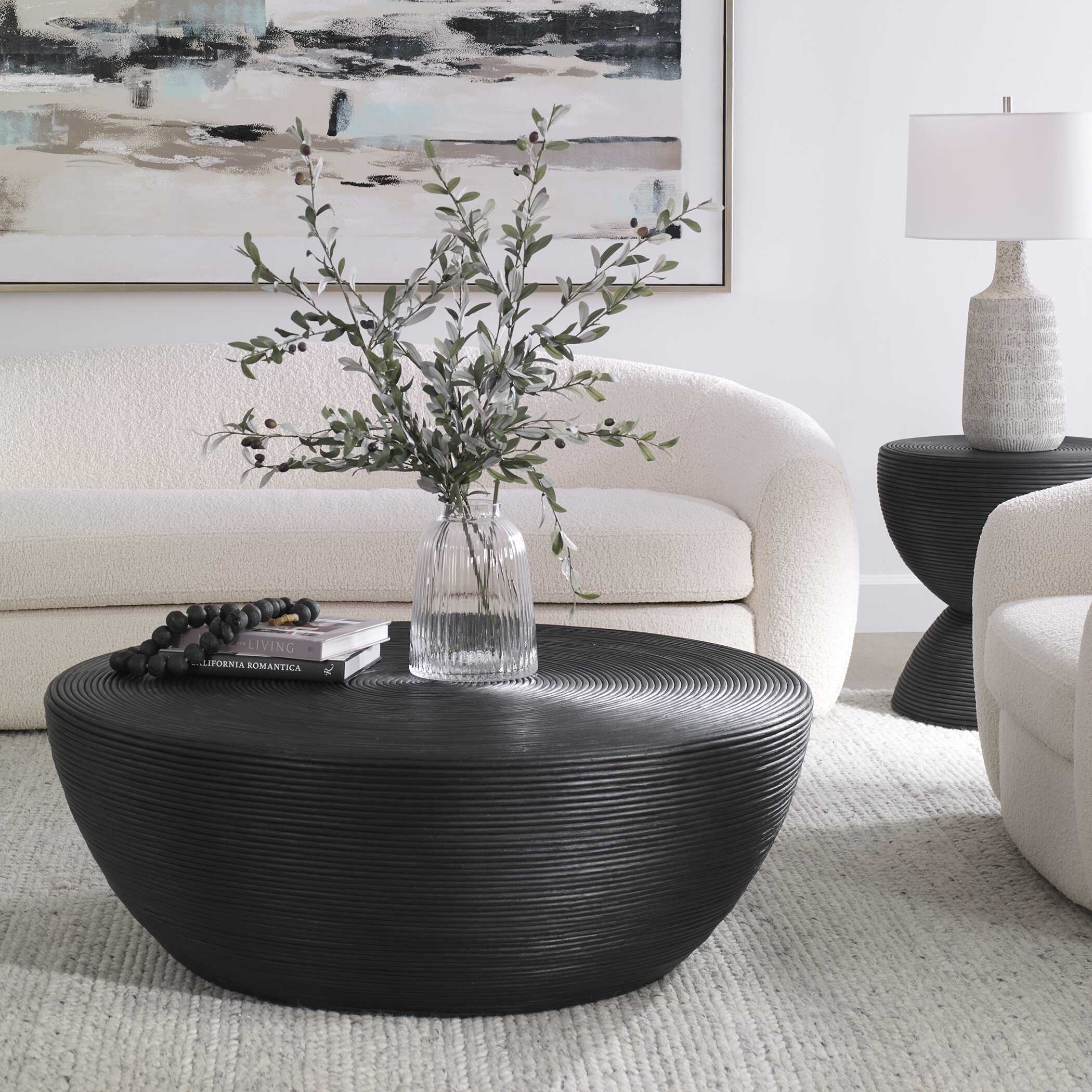 Bongo Black Rattan Coffee Table - Image 2