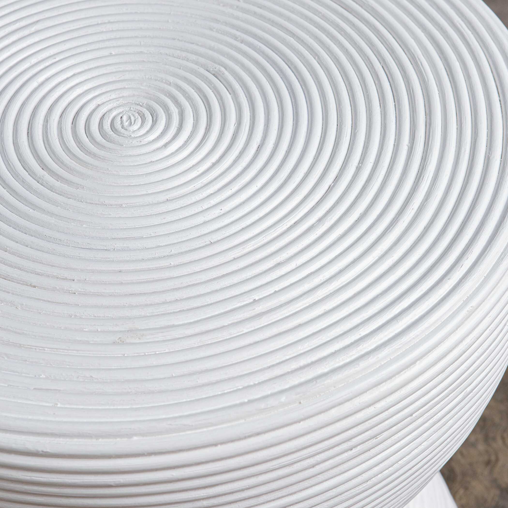 Bongo White Rattan Side Table - Image 6